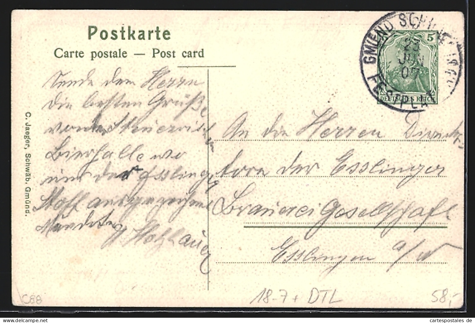 Künstler-AK Schwäbisch Gmünd, 28. Schwäbisches Sängerfest 1907, Festpostkarte, Ganzsache, Sänger Auf Wanderschaft  - Cartes Postales