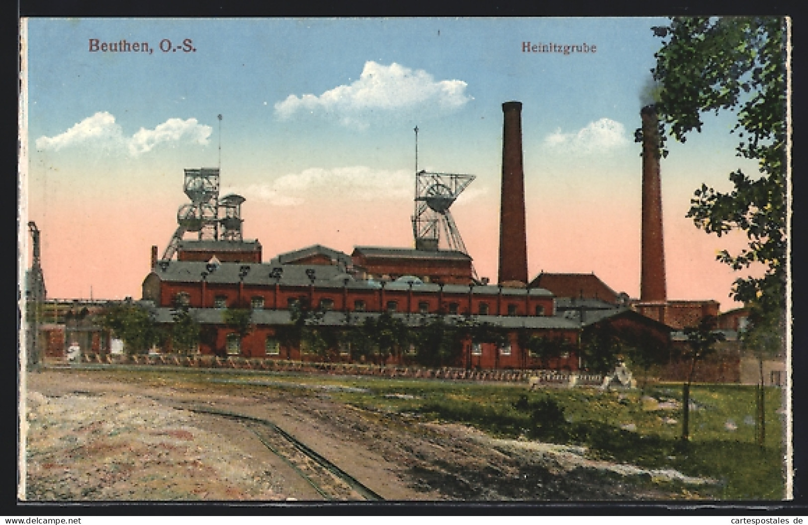 AK Beuthen, Heinitzgrube, Kohlebergbau  - Schlesien