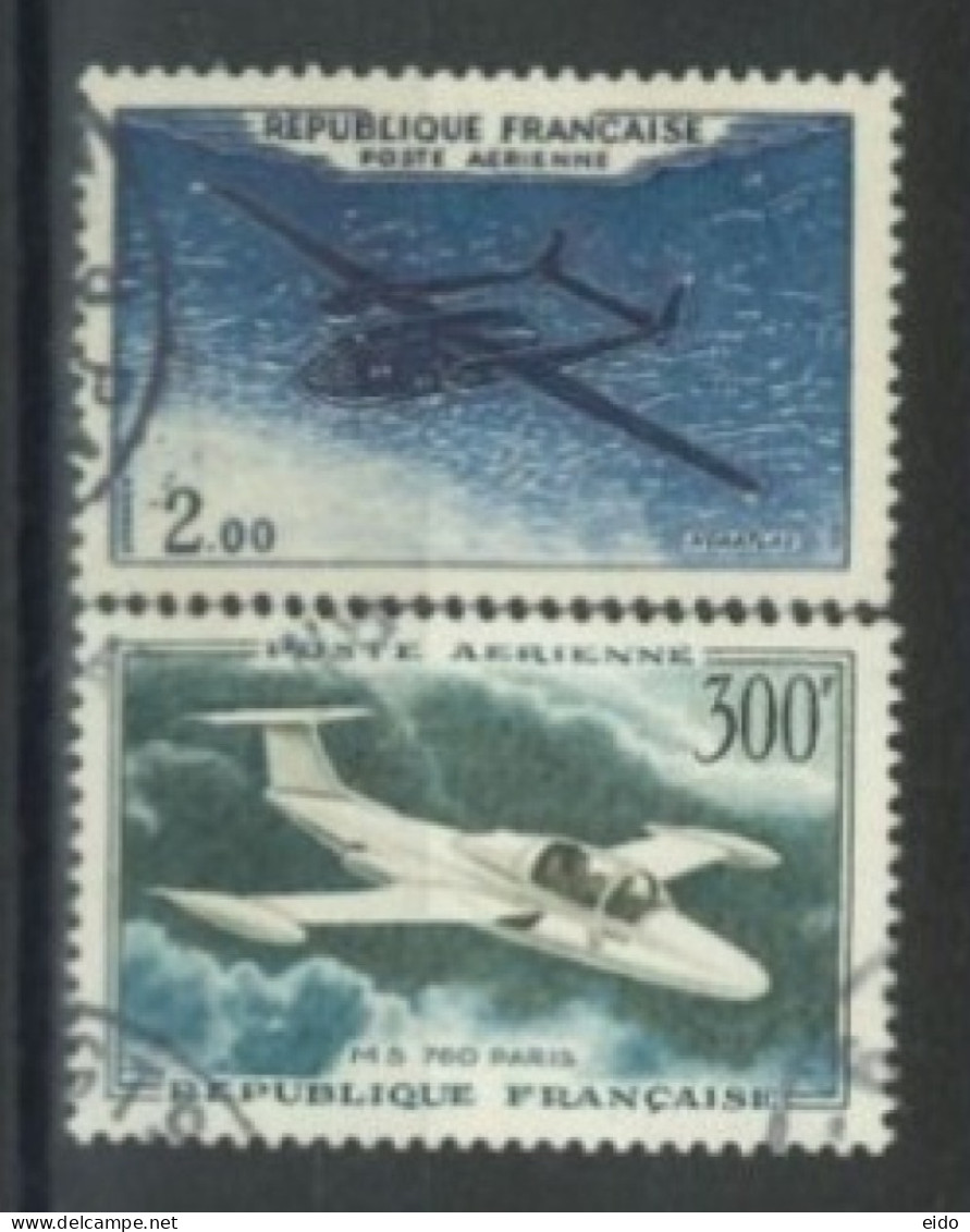 FRANCE - 1960/65- AIR PLANES STAMPS SET OF 2, USED - Gebraucht