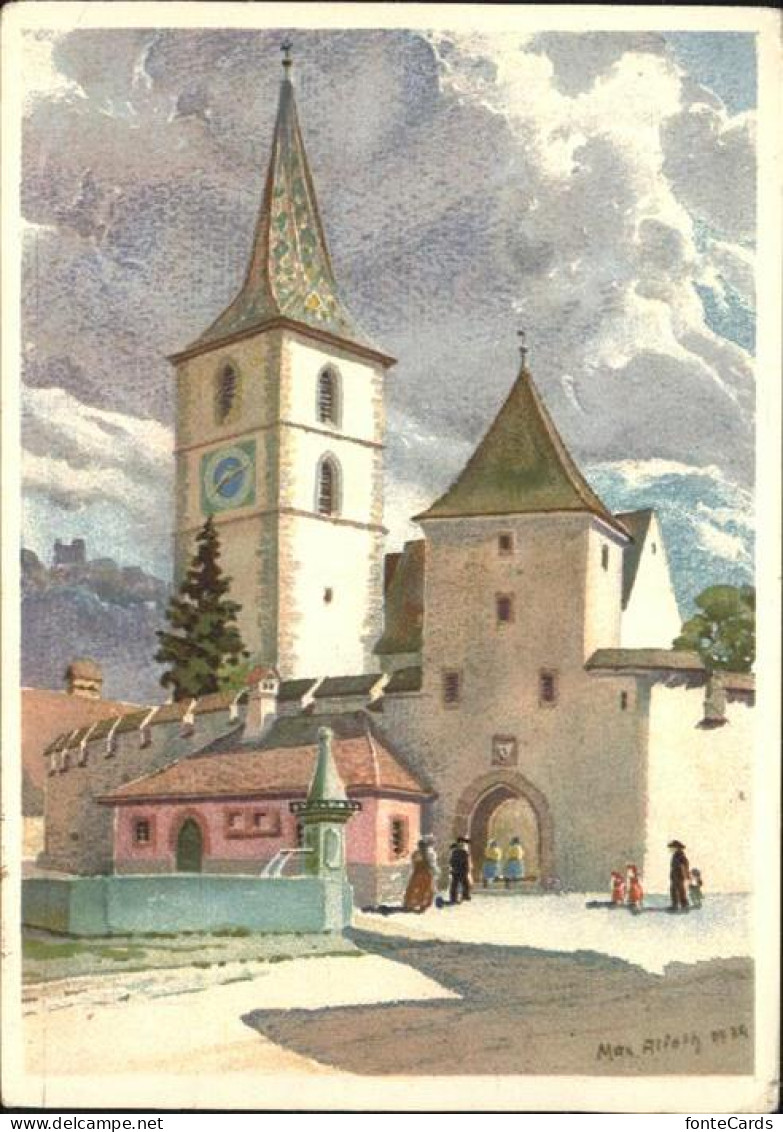 11097932 Muttenz Kirche Brunnen - Autres & Non Classés
