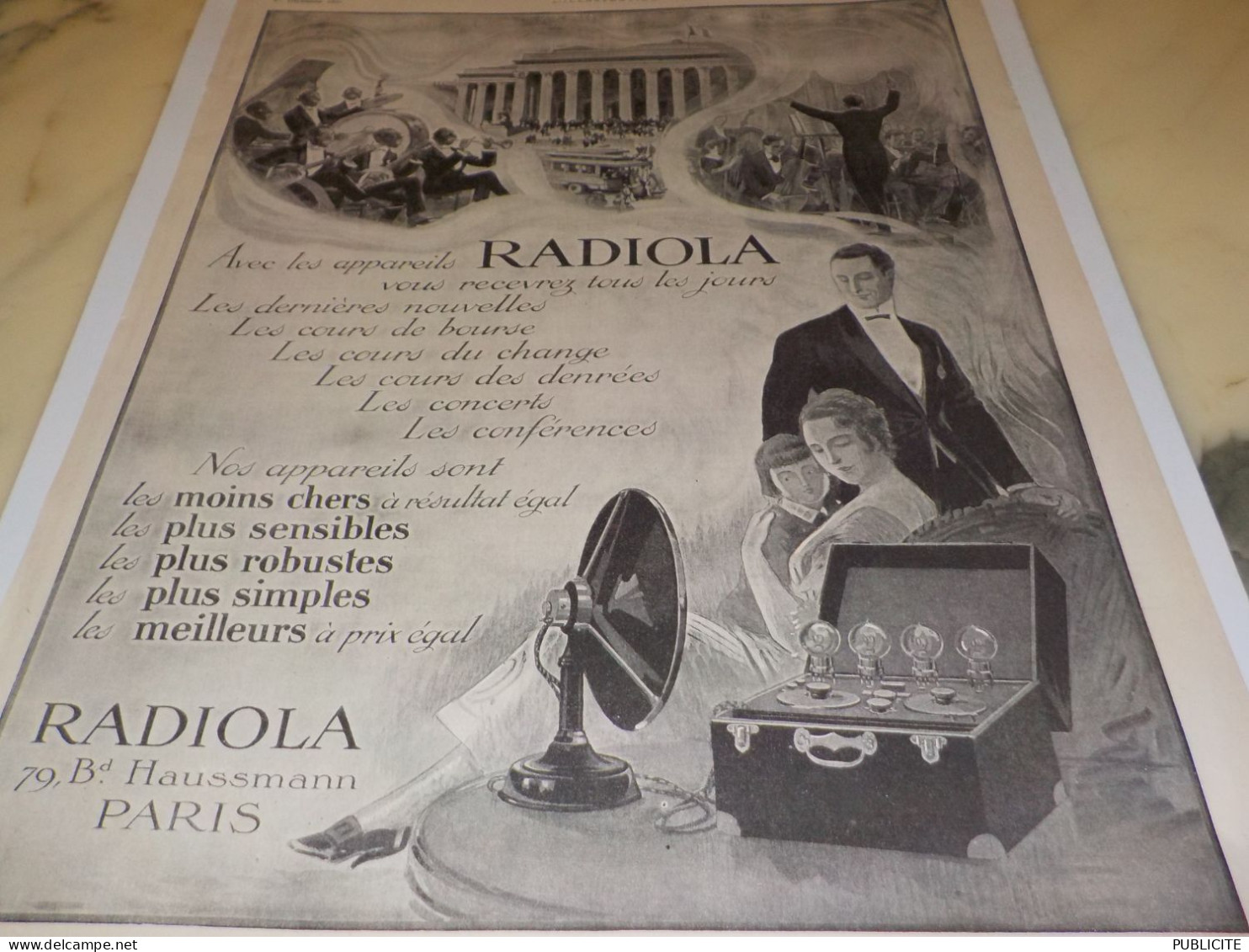 ANCIENNE PUBLICITE AVEC LES APPAREILS  RADIOLA  1923 - Publicités