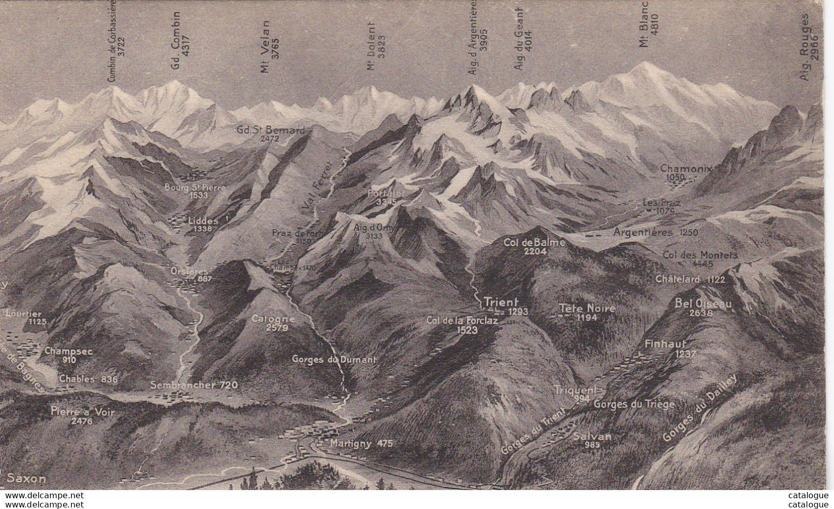 CPA  SUISSE - MARTIGNY - Vallée De Bagnes. Col St Bernard. Et Route De CHAMONIX - Bagnes