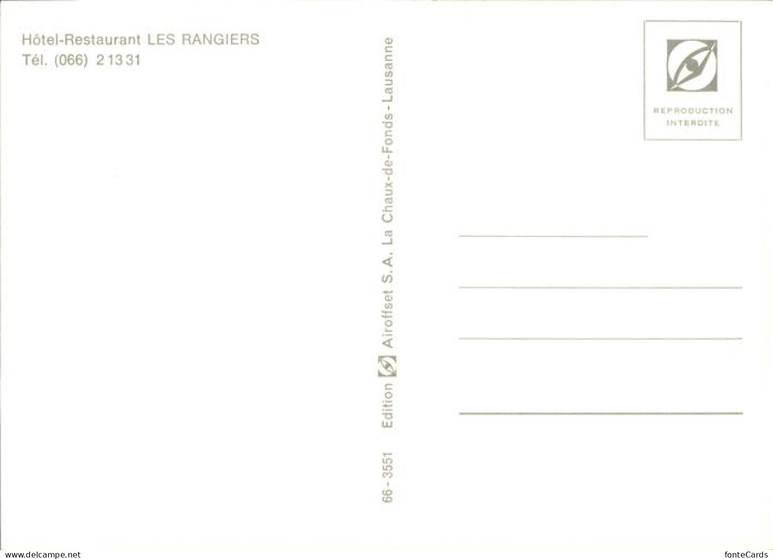 11096833 Les_Rangiers Hotel Restaurant Les Rangiers - Autres & Non Classés