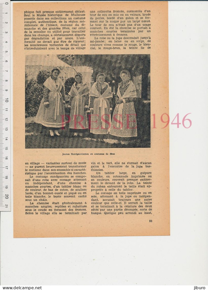 4vues 1946 Costume Féminin Sundgau Folklore Alsace Sundgauvienne Coiffe Costumes Dames Tradition + Poésie Jean Christian - Ohne Zuordnung
