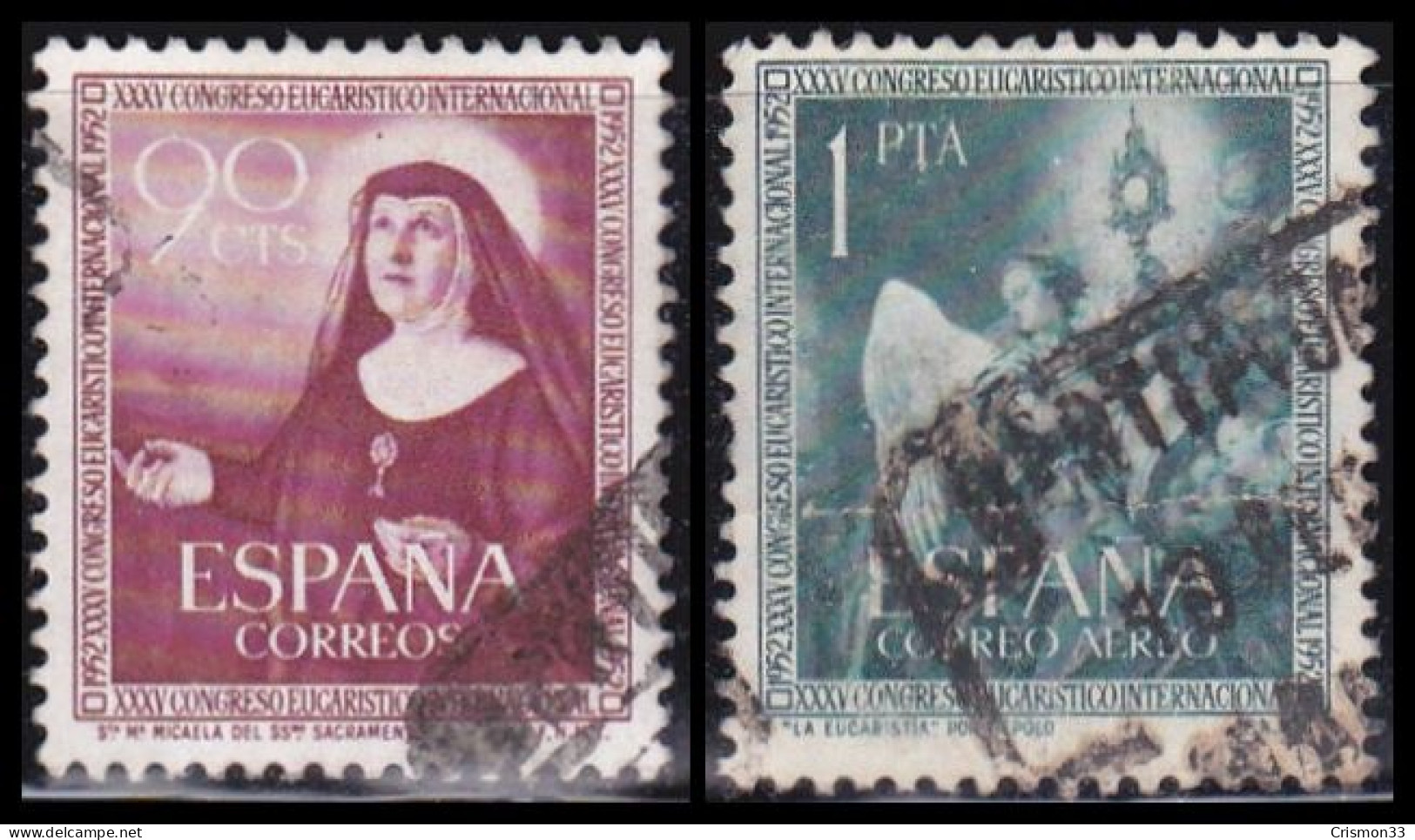 1952 - ESPAÑA - XXXV CONGRESO EUCARISTICO INTERNACIONAL EN BARCELONA - EDIFIL 1116,1117 - SERIE COMPLETA - Used Stamps