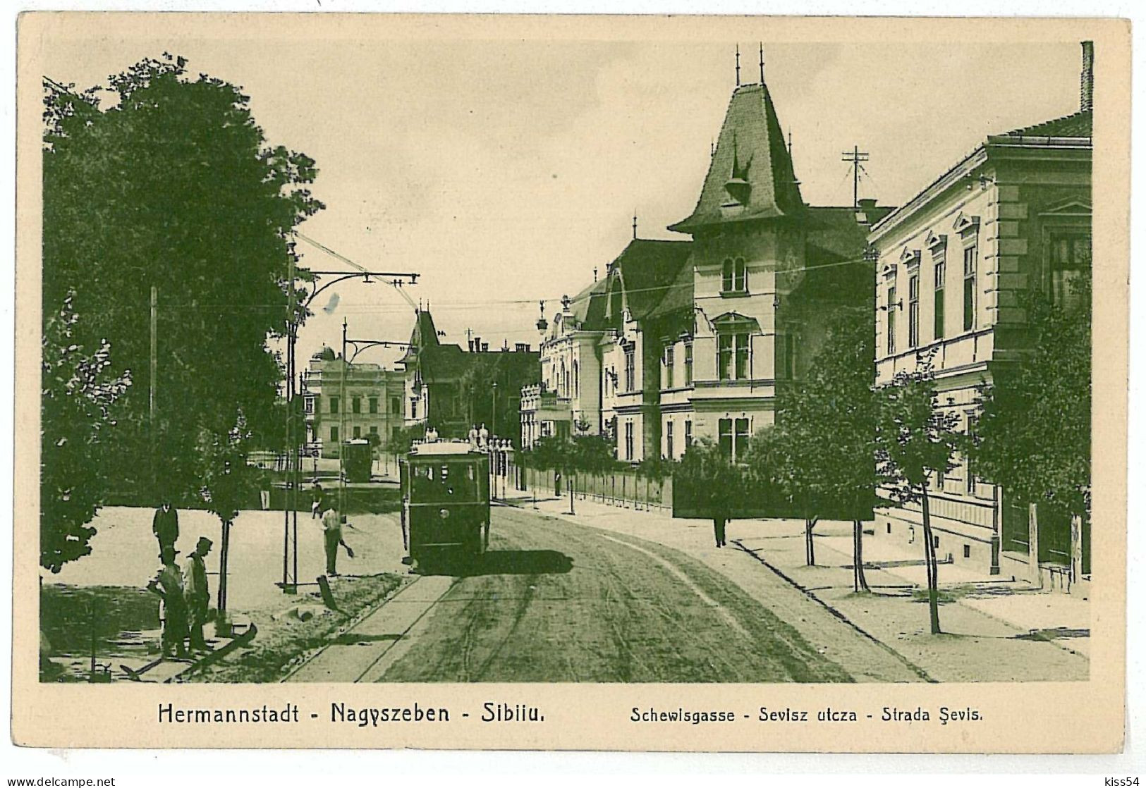 RO 86 - 7308 SIBIU, Romania, Street Sevis, Tramway - Old Postcard - Used - 1911 - Roemenië