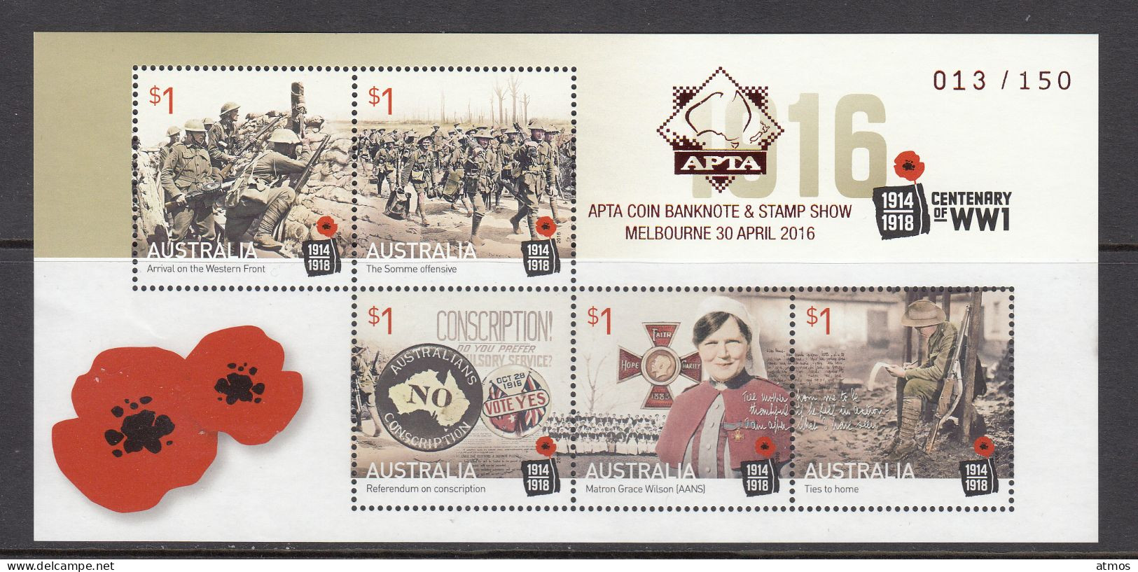 Australia MNH Michel Nr Xx Block Overprint From 2016 - Mint Stamps