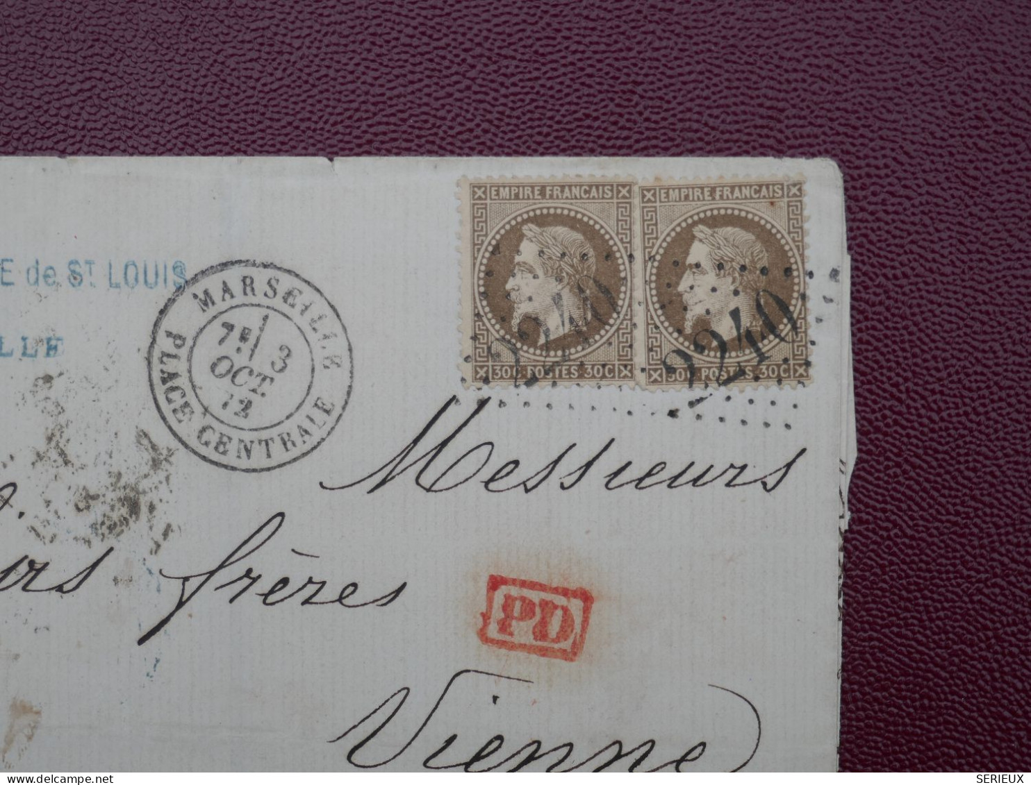 FRANCE    LETTRE  RR  1872  MARSEILLE A VIENNE AUTRICHE  ++AFF. INTERESSANT+DP5 + - 1849-1876: Période Classique