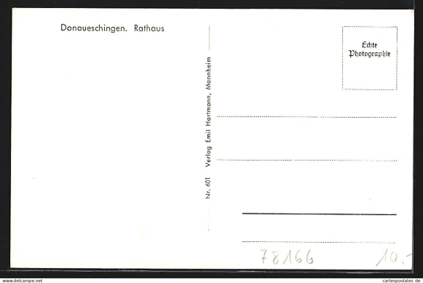 AK Donaueschingen, Strassenpartie Mit Rathaus  - Donaueschingen