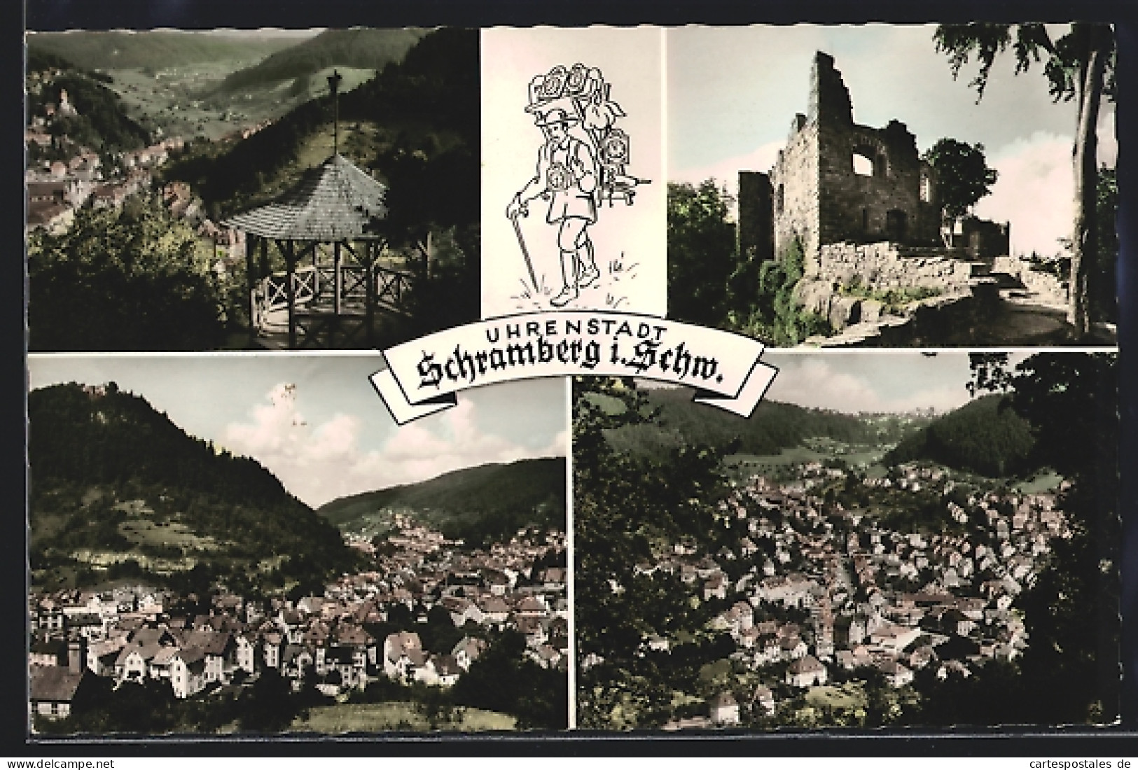 AK Schramberg I. Schw., Burgruine Und Ortsansicht Aus Der Vogelschau  - Schramberg