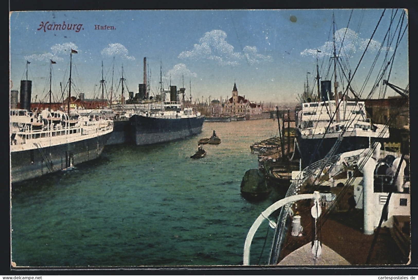 AK Hamburg, Blick Vom Hafen Auf Die Stadt  - Autres & Non Classés