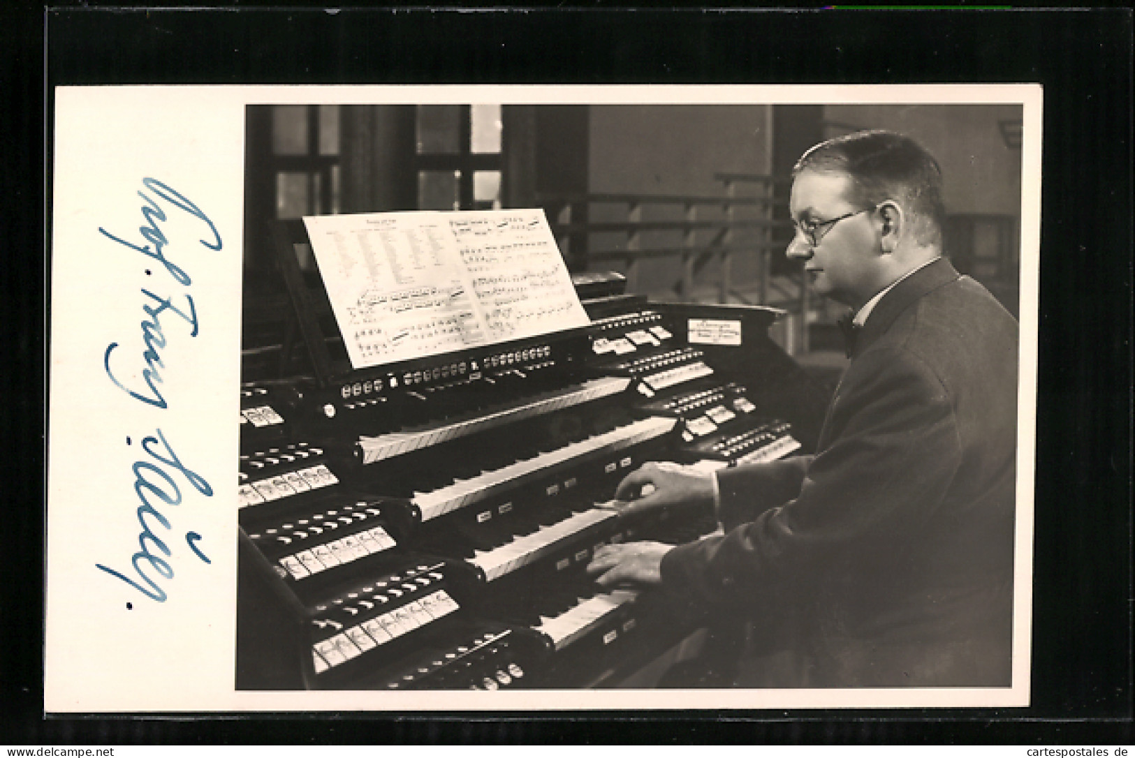 AK Musiker Prof. Hans Sauer An Der Orgel  - Musique Et Musiciens