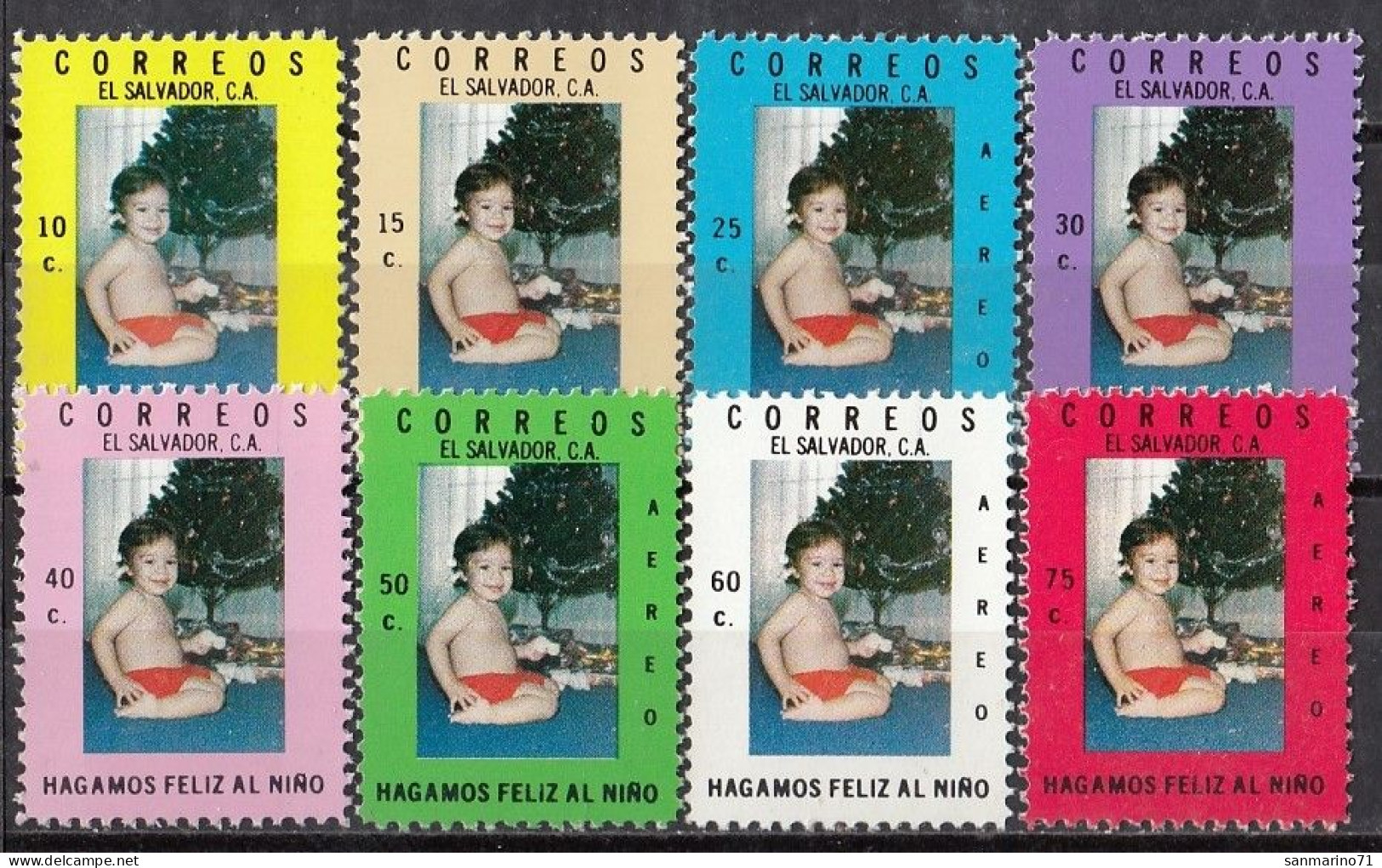 EL SALVADOR 1194-1201,unused,Christmas 1976 (**) - Salvador
