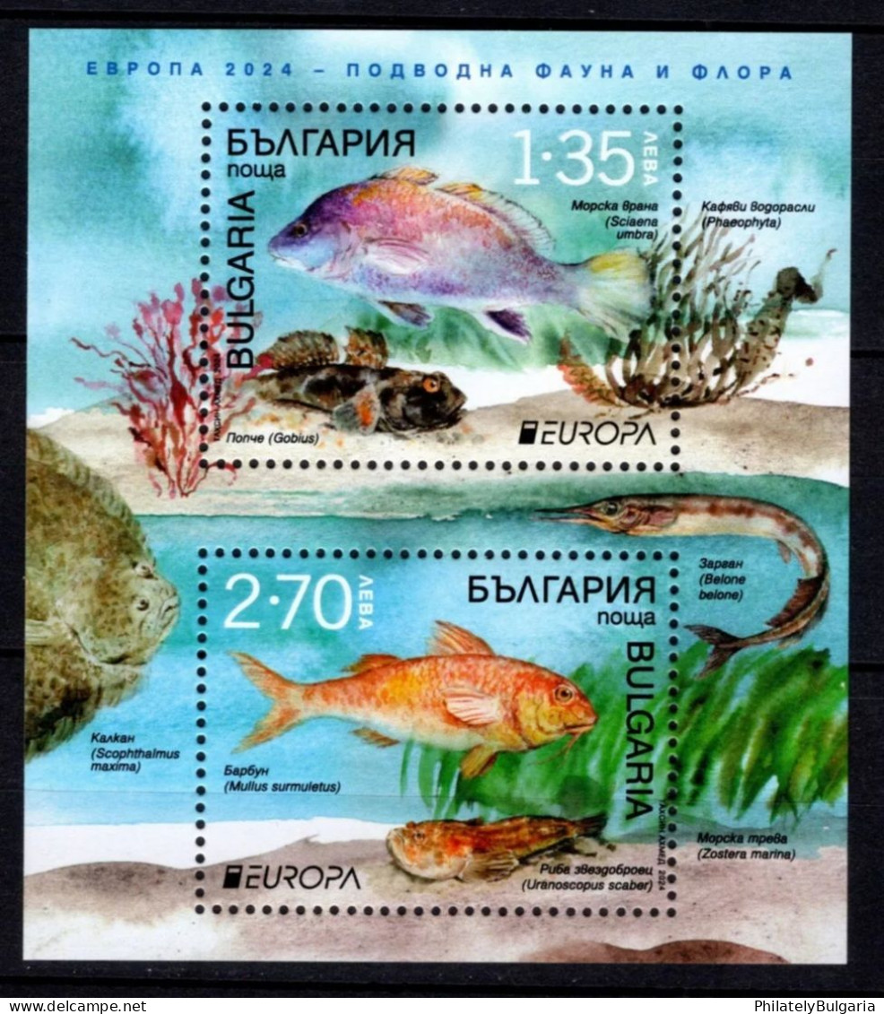 Bulgaria 2024 - Europa CEPT - Underwater Fauna And Flora - S/S MNH - Neufs