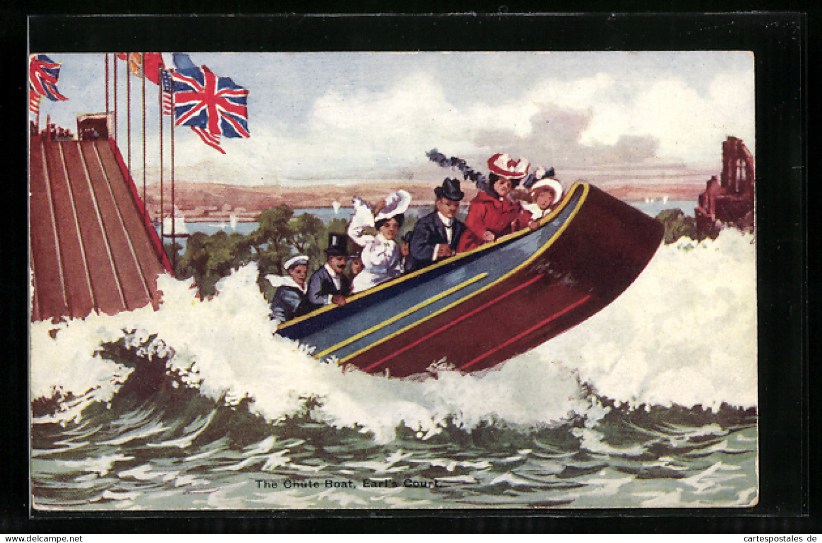 Künstler-AK London, Earl's Court, The Chute Boat  - Expositions