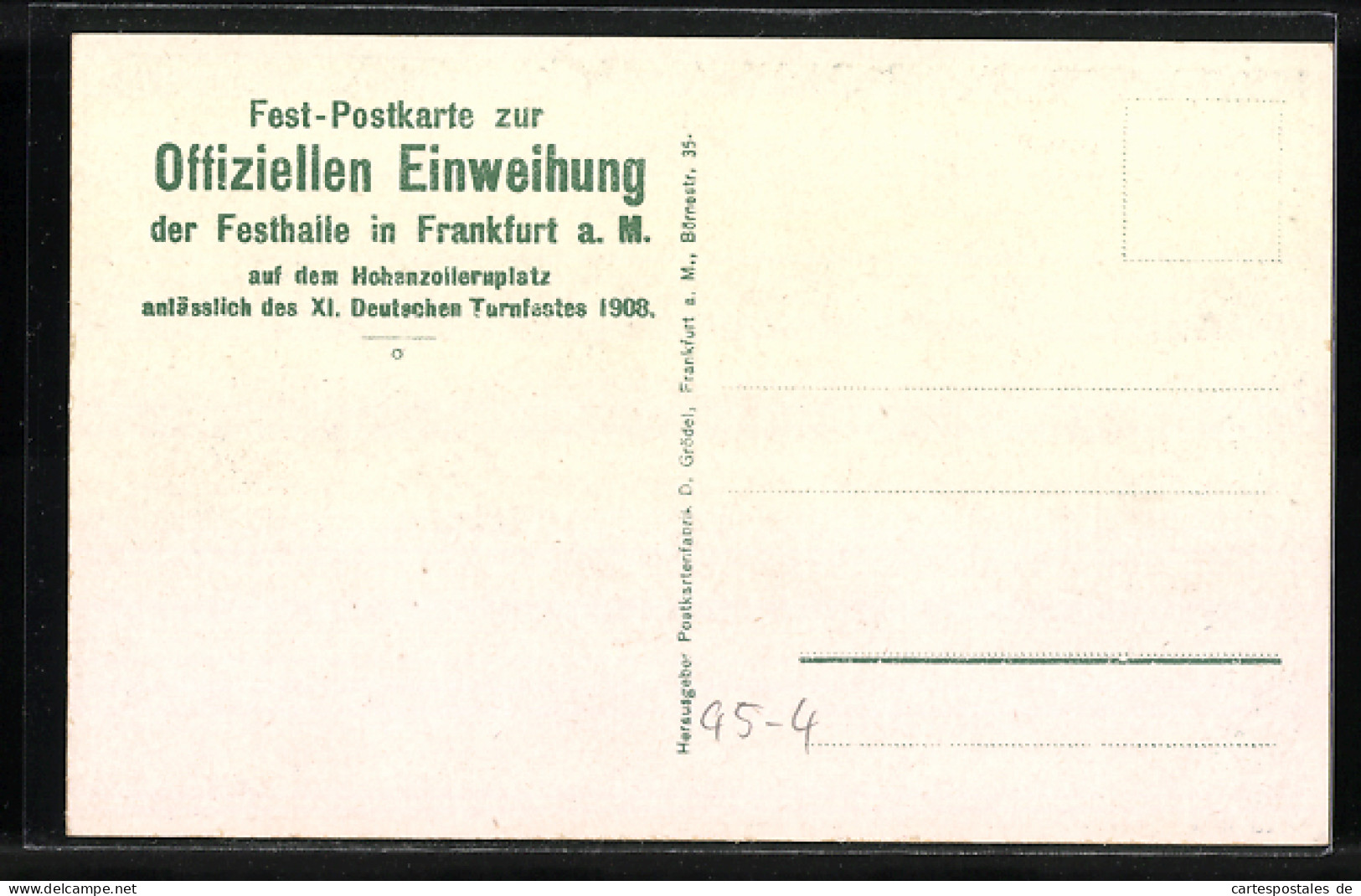 AK Frankfurt A. M., XI. Deutsches Turnfest 1908, Kronprinz Friedrich Wilhelm  - Autres & Non Classés