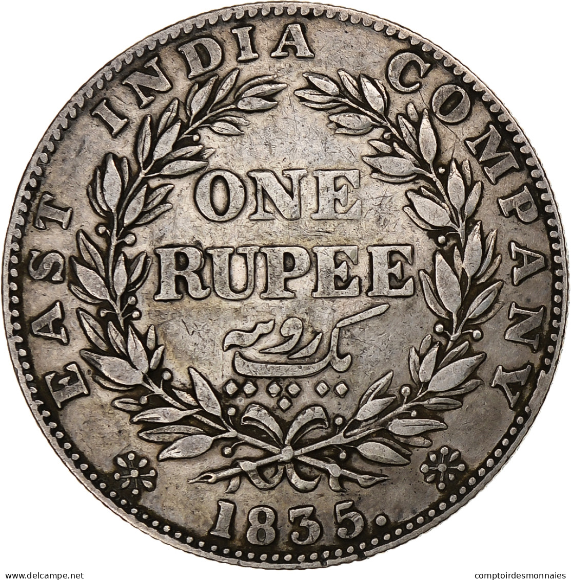 Inde Britannique, William IV, Rupee, 1835, Calcutta, Argent, TTB, KM:450.3 - Kolonien