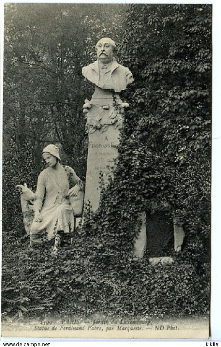 CPA 9 X 14  PARIS Jardin Du Luxembourg, Statue De Ferdinand Fabre, Par Marqueste - Statuen