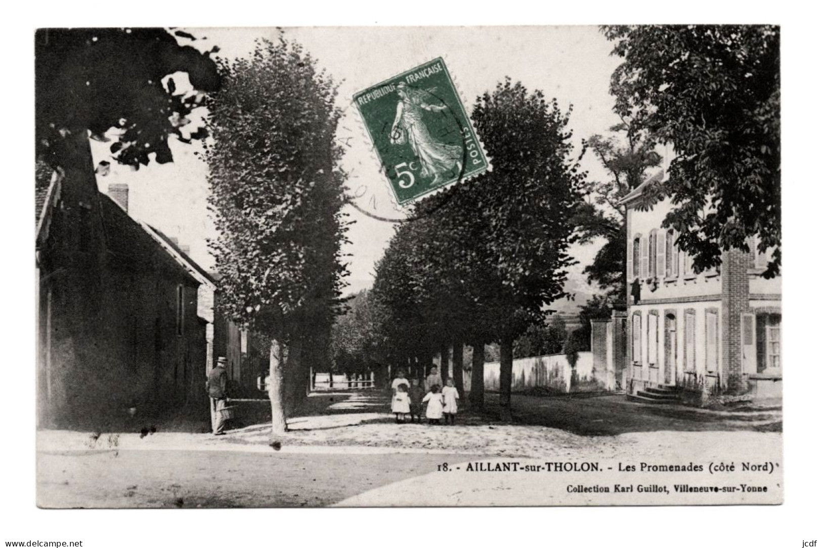 89 AILLANT SUR THOLON Les Promenades (Côté Nord) N° 18 - Coll. Karl Guillot 1910 - Enfants - Aillant Sur Tholon