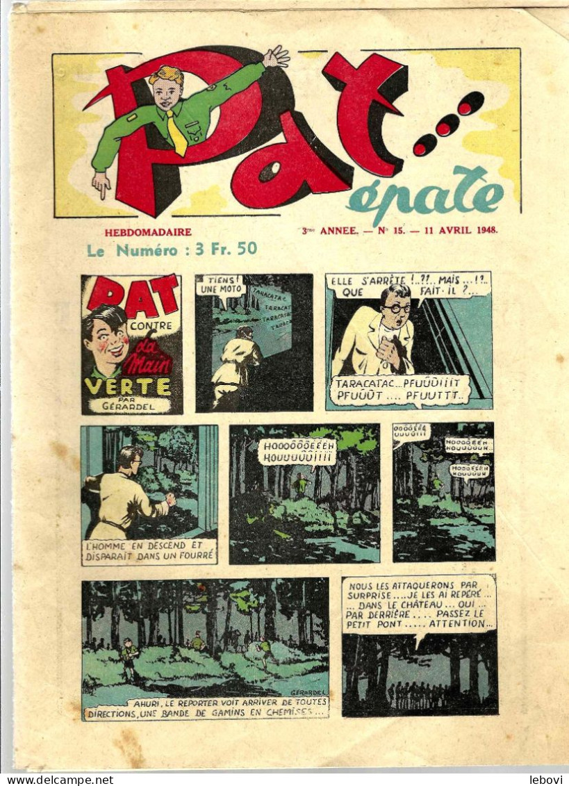 Périodique « PAT…épate » - Hebdomadaire N° 15 Du 11/04/1948 - A Suivre