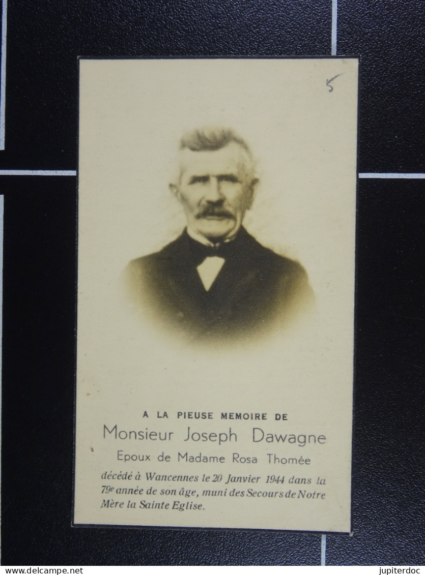 Joseph Dawagne épx Thomée Wancennes 1944 à 79 Ans  /5/ - Images Religieuses