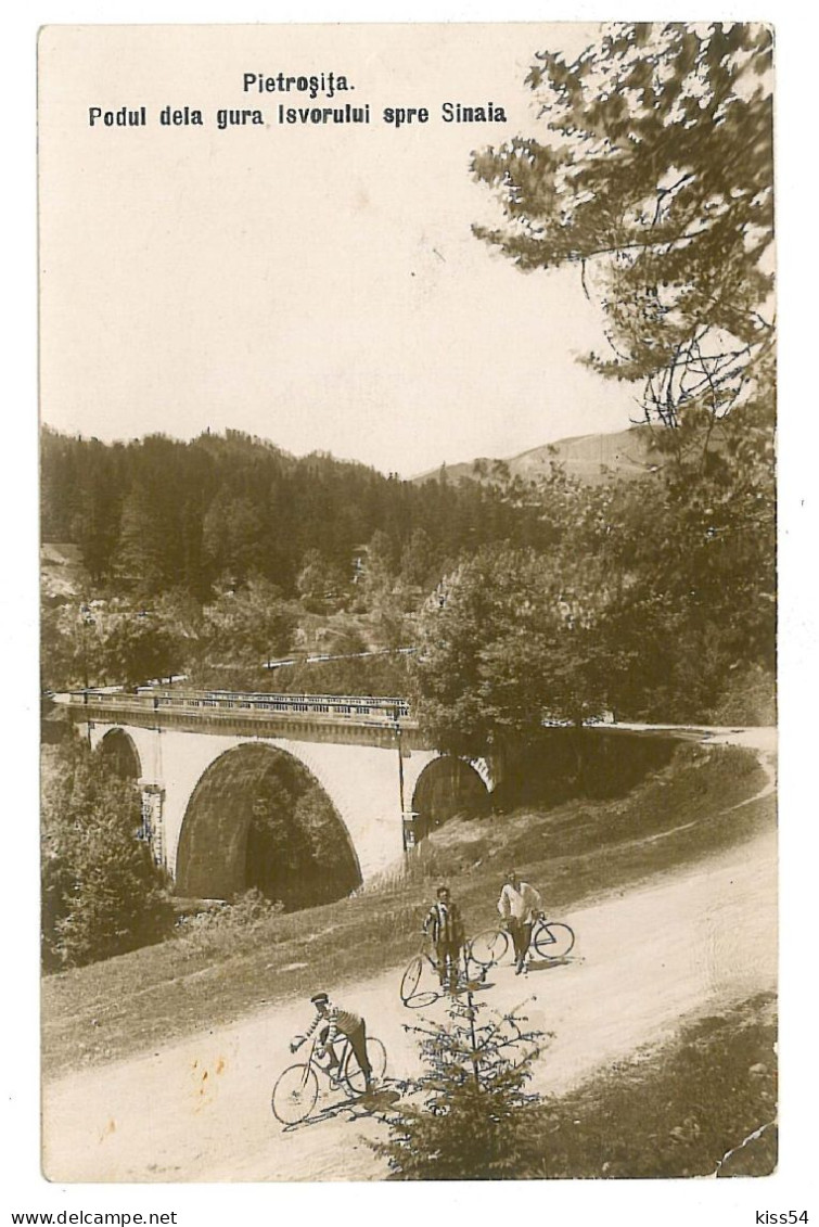 RO 86 - 8944 PIETROSITA, Dambovita, BIKE, Bridge, Romania - Old Postcard - Used - 1927 - Roumanie