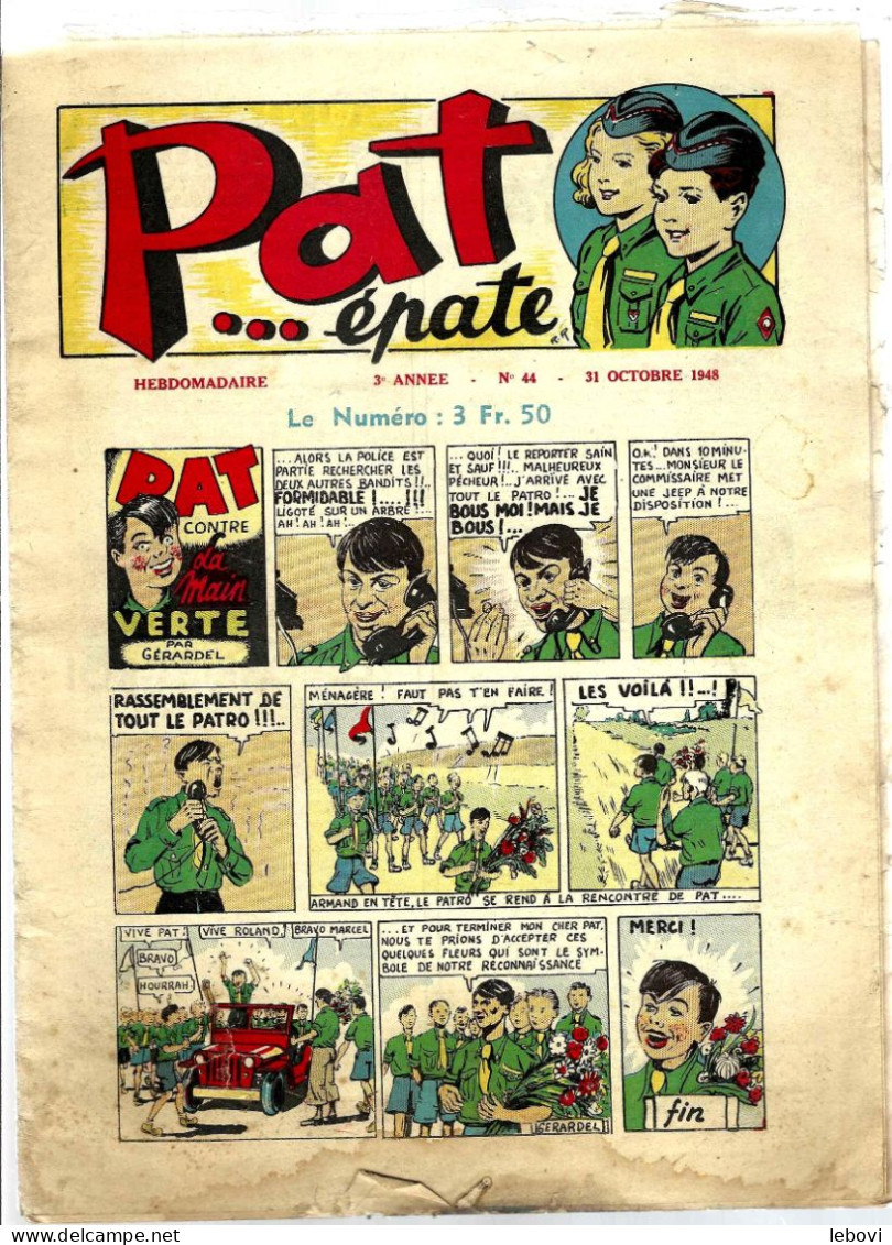 Périodique « PAT…épate » - Hebdomadaire N° 44 Du 31/10/1948 - A Suivre