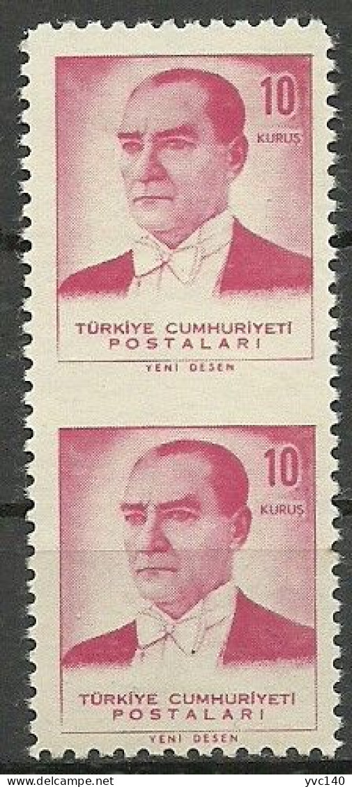Turkey; 1961 Regular Stamp 10 K. ERROR "Partially Imperf." - Unused Stamps