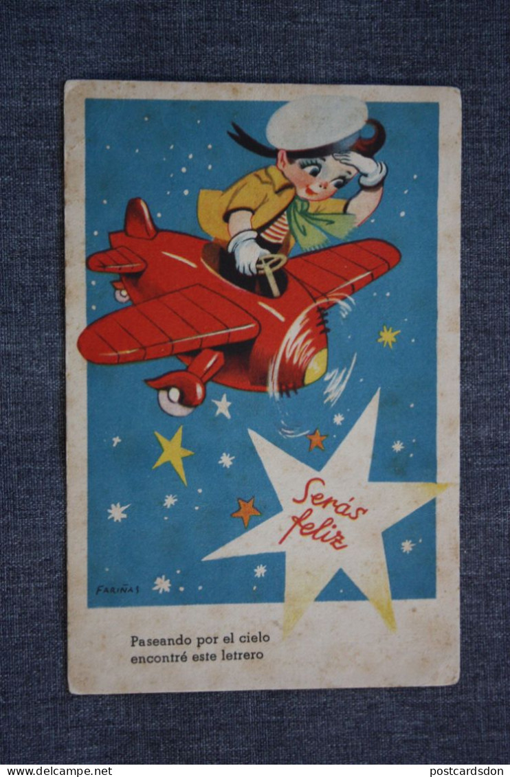 ESPAÑA-TARJETA  POSTAL - Flying Boy - Old Spanish Postcard - Humour / Farinas - Autres & Non Classés