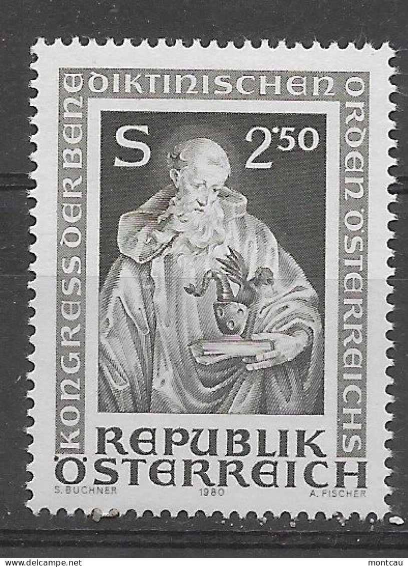 Austria 1980.  Benedictinos Yv 1470  (**) - Ungebraucht