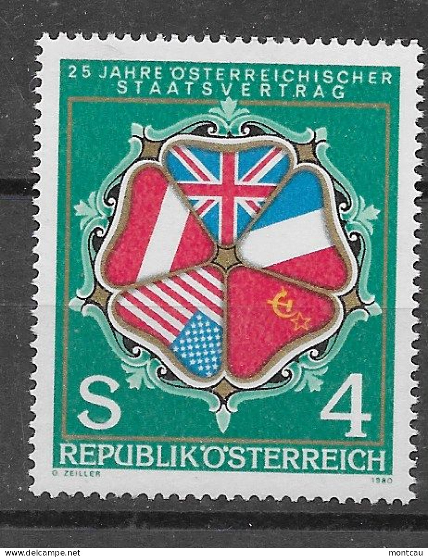 Austria 1980.  Tratado Yv 1471  (**) - Nuovi