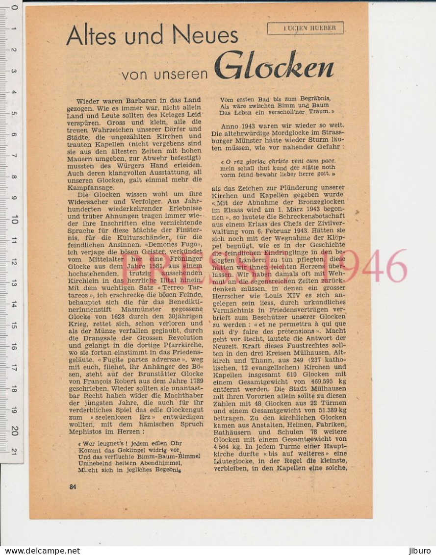 5 Vues 1946 Glocken Cloches église Cloche Alsace Fröninger Glocke Bretten Mülhausen + Garage Joseph Schwer Mulhouse - Non Classés