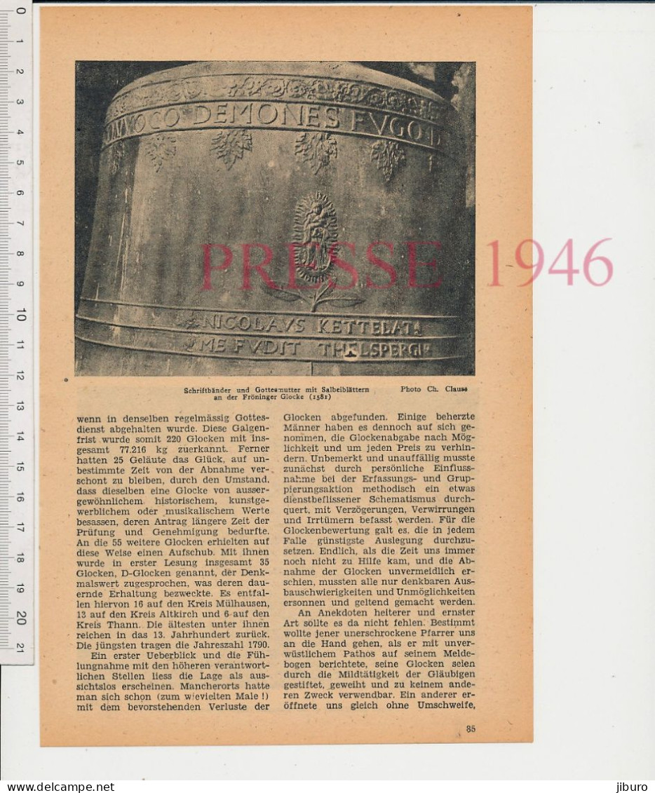 5 Vues 1946 Glocken Cloches église Cloche Alsace Fröninger Glocke Bretten Mülhausen + Garage Joseph Schwer Mulhouse - Ohne Zuordnung