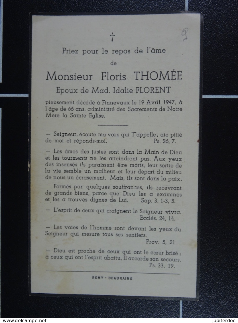 Floris Thomée épx Florent Finnevaux 1947 à 66 Ans  /9/ - Images Religieuses