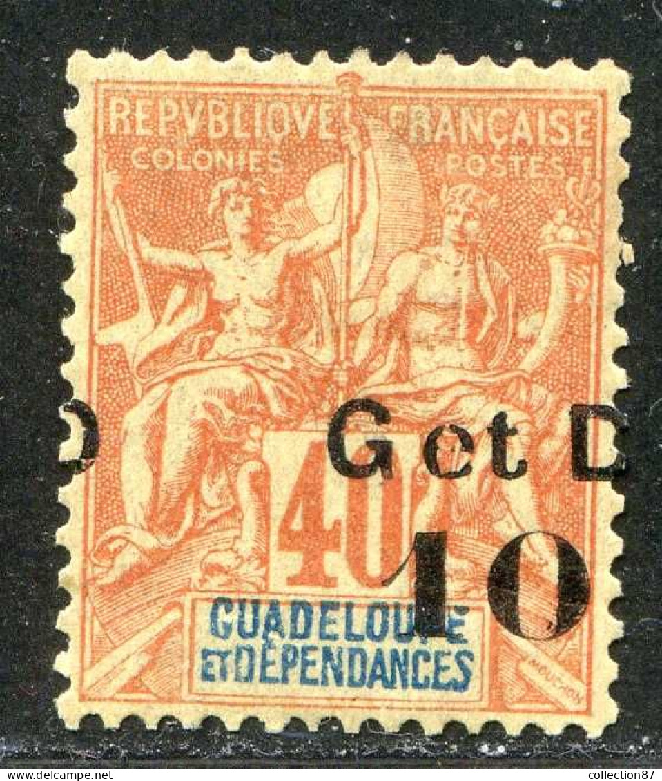 REF090 > GUADELOUPE < Yv N° 46a * Surcharge à Cheval -- Neuf Dos Visible - MH * > Cote 35 € - Unused Stamps