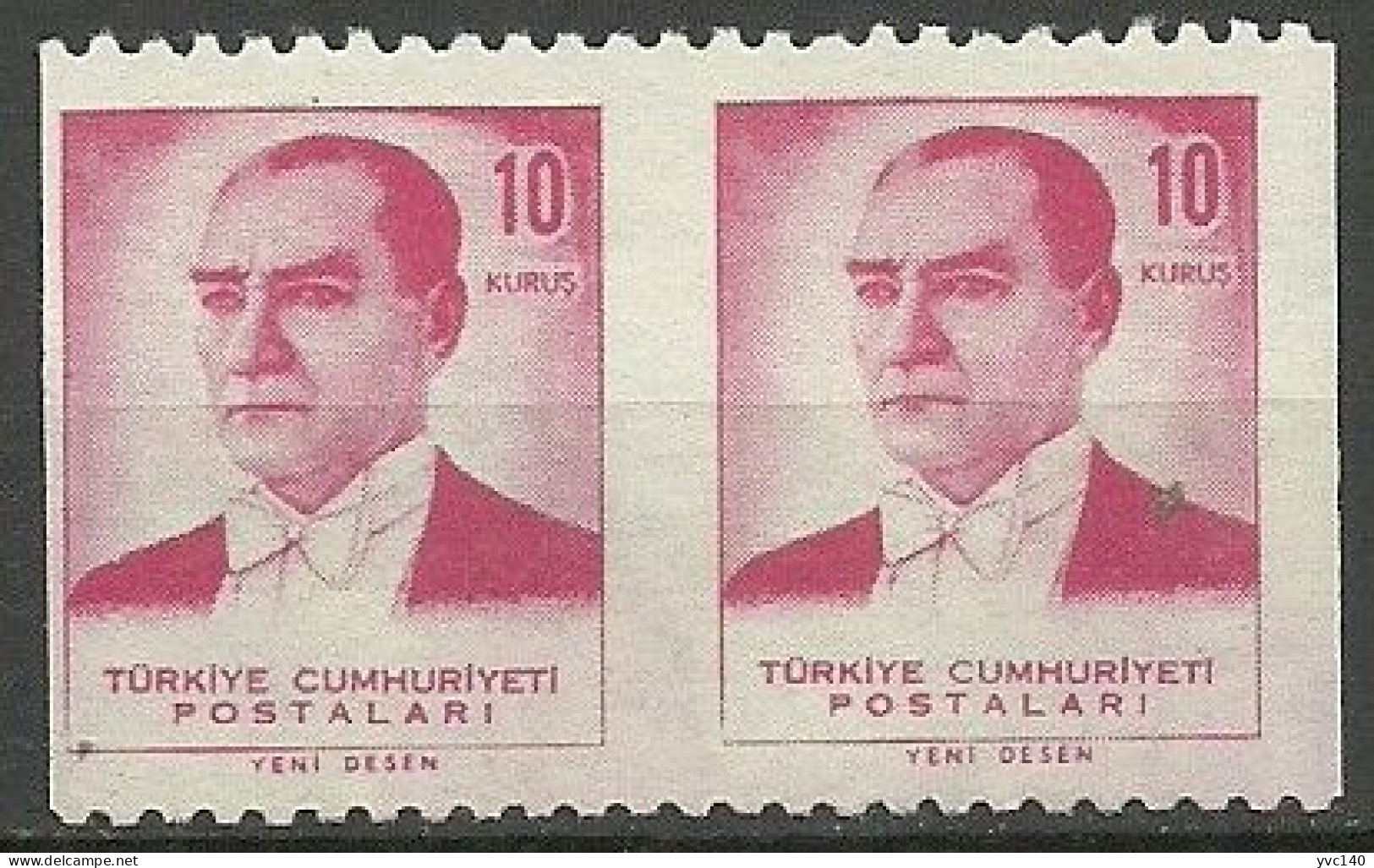 Turkey; 1961 Regular Stamp 10 K. ERROR "Partially Imperf." - Neufs