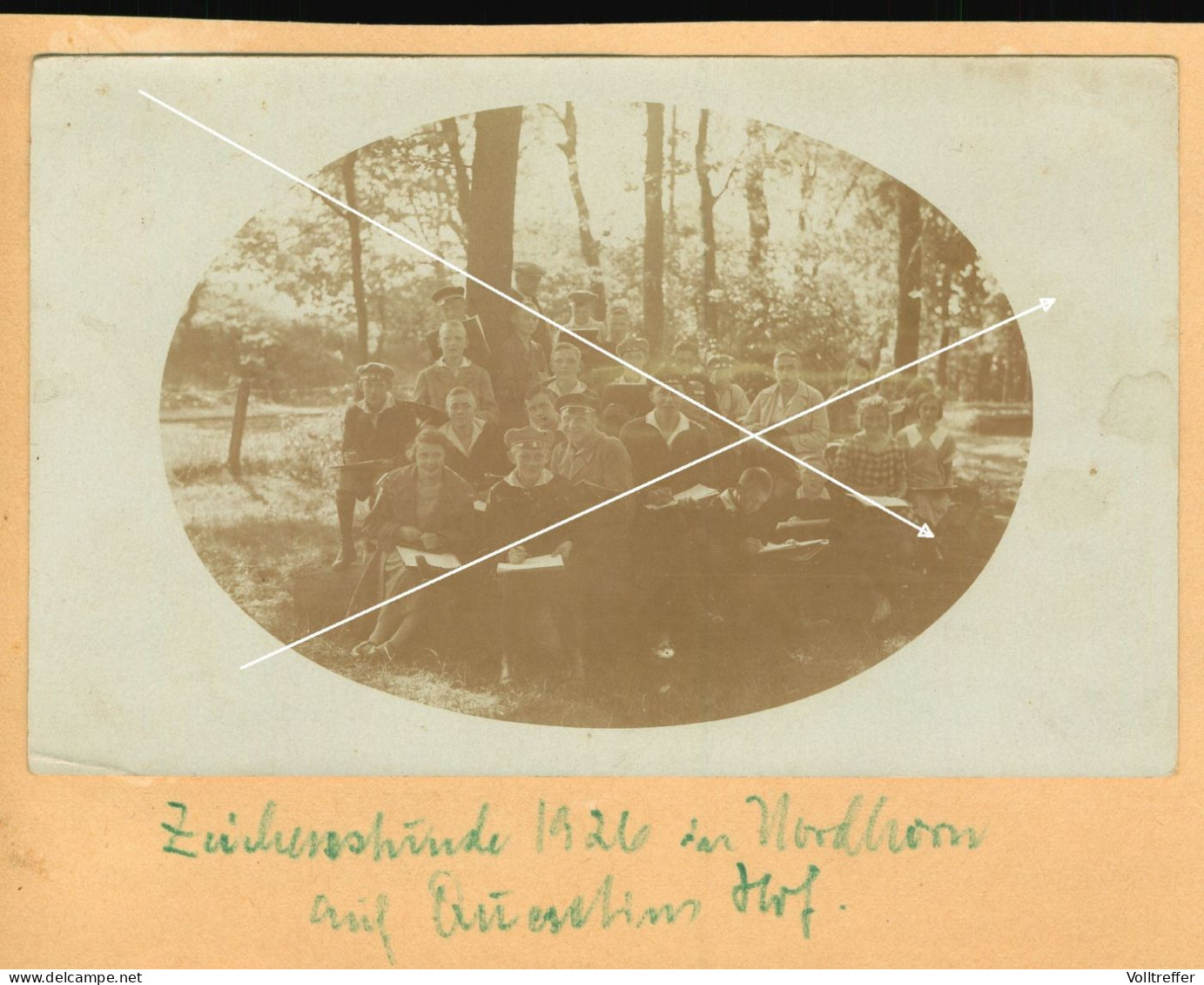 Orig. Foto AK 20er Jahre Zeichenstunde Auf Quentin Hof In Nordhorn, Studentika, Quentins Hof - Nordhorn