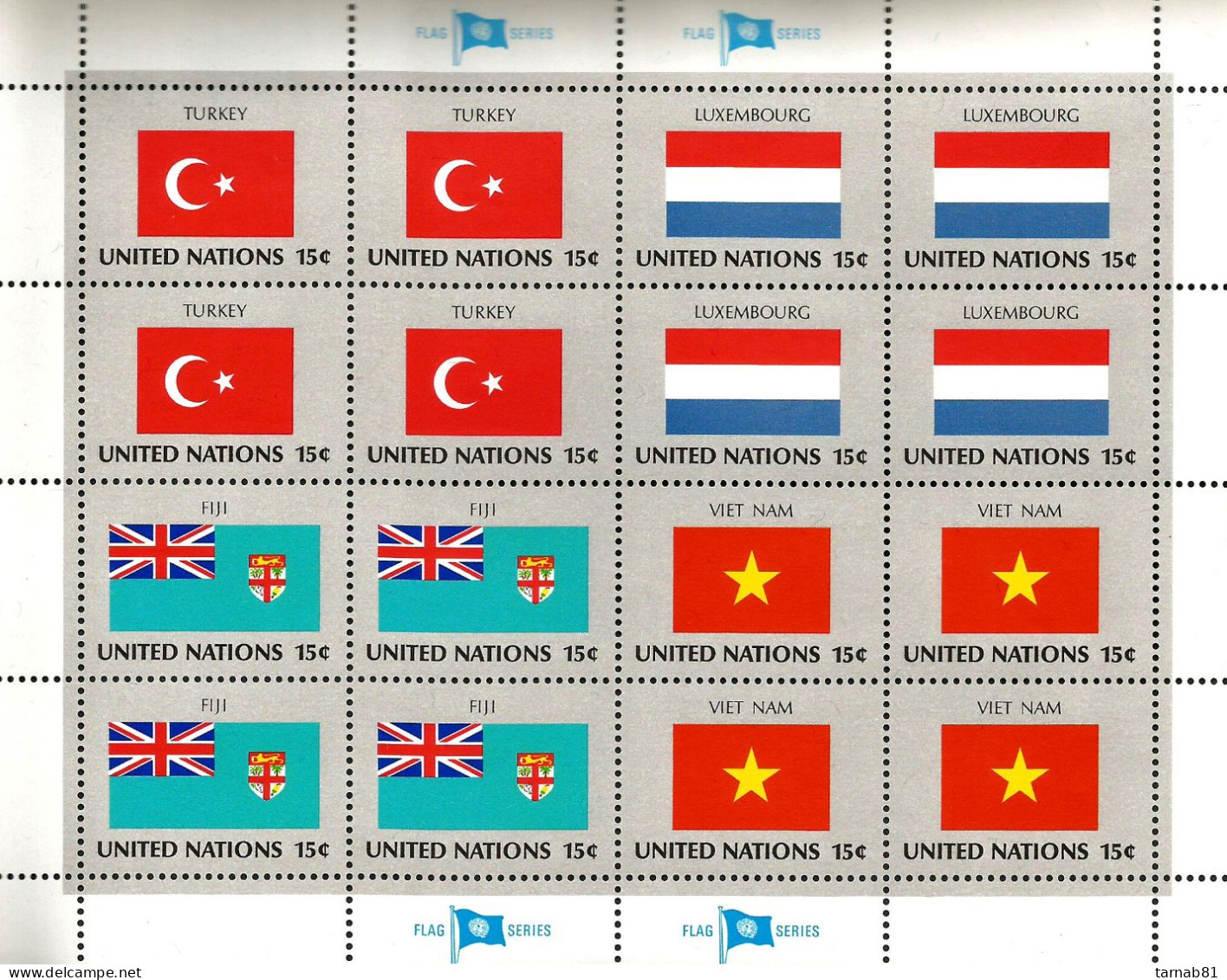 Flaggen Flags Drapeaux ONU Feuillets1980 à 1989  Nations Unies Bureau De New York Neufs ** - Neufs