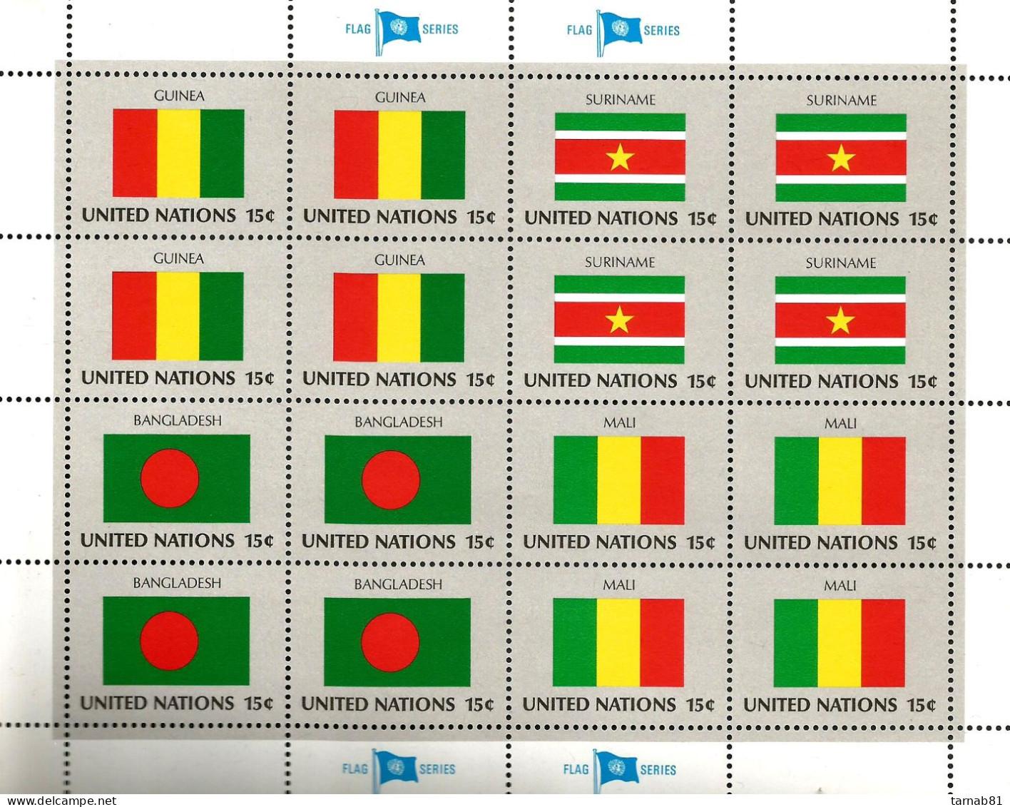 Flaggen Flags Drapeaux ONU Feuillets1980 à 1989  Nations Unies Bureau De New York Neufs ** - Unused Stamps