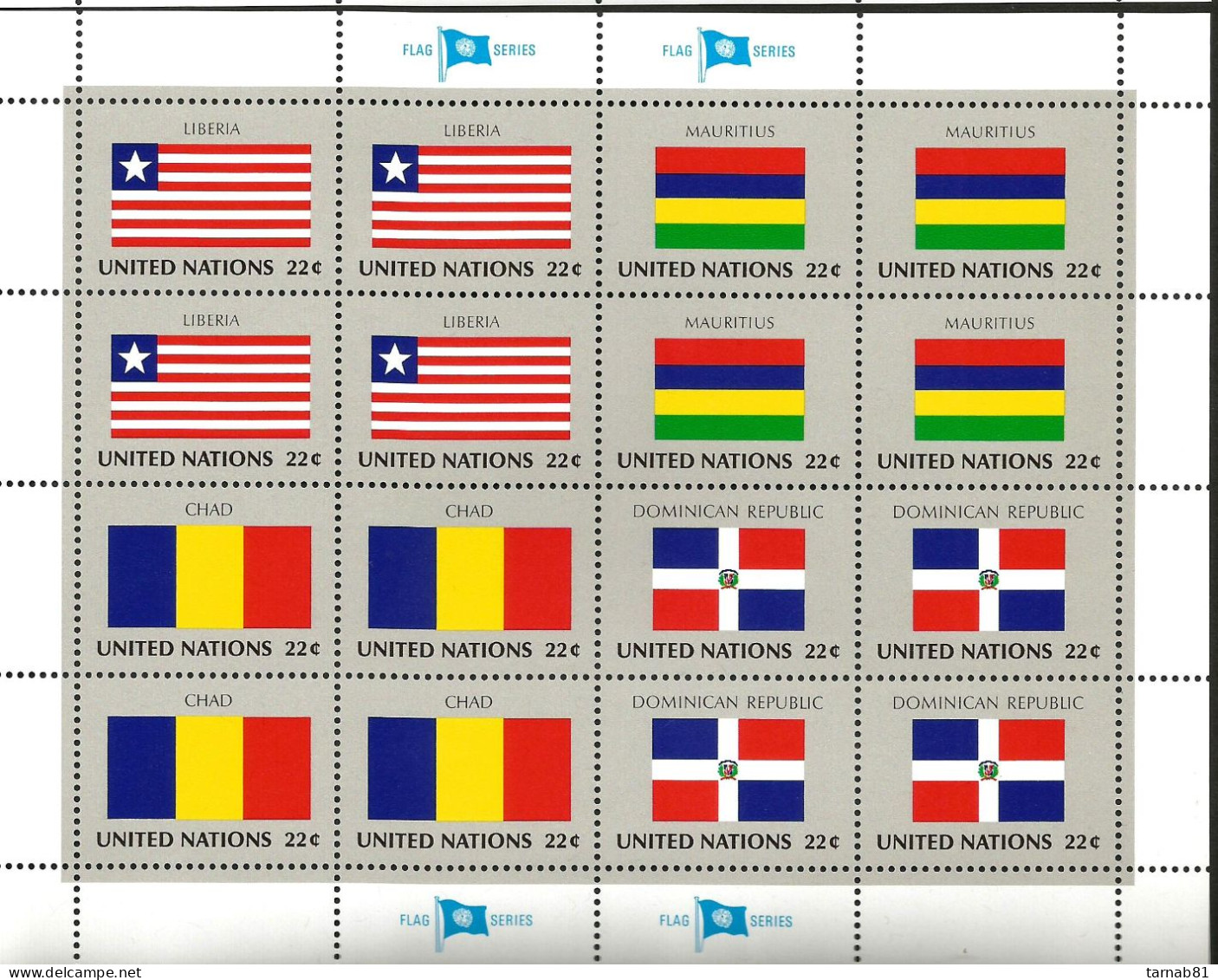 Flaggen Flags Drapeaux ONU Feuillets1980 à 1989  Nations Unies Bureau de New York Neufs **