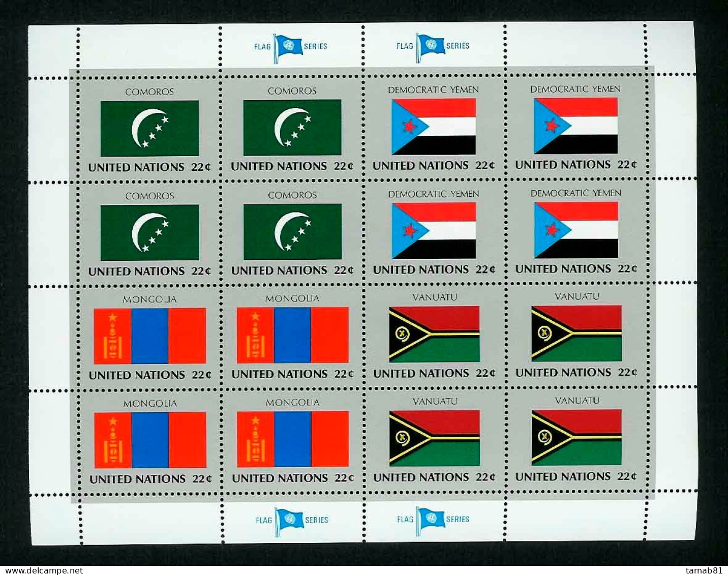 Flaggen Flags Drapeaux ONU Feuillets1980 à 1989  Nations Unies Bureau de New York Neufs **