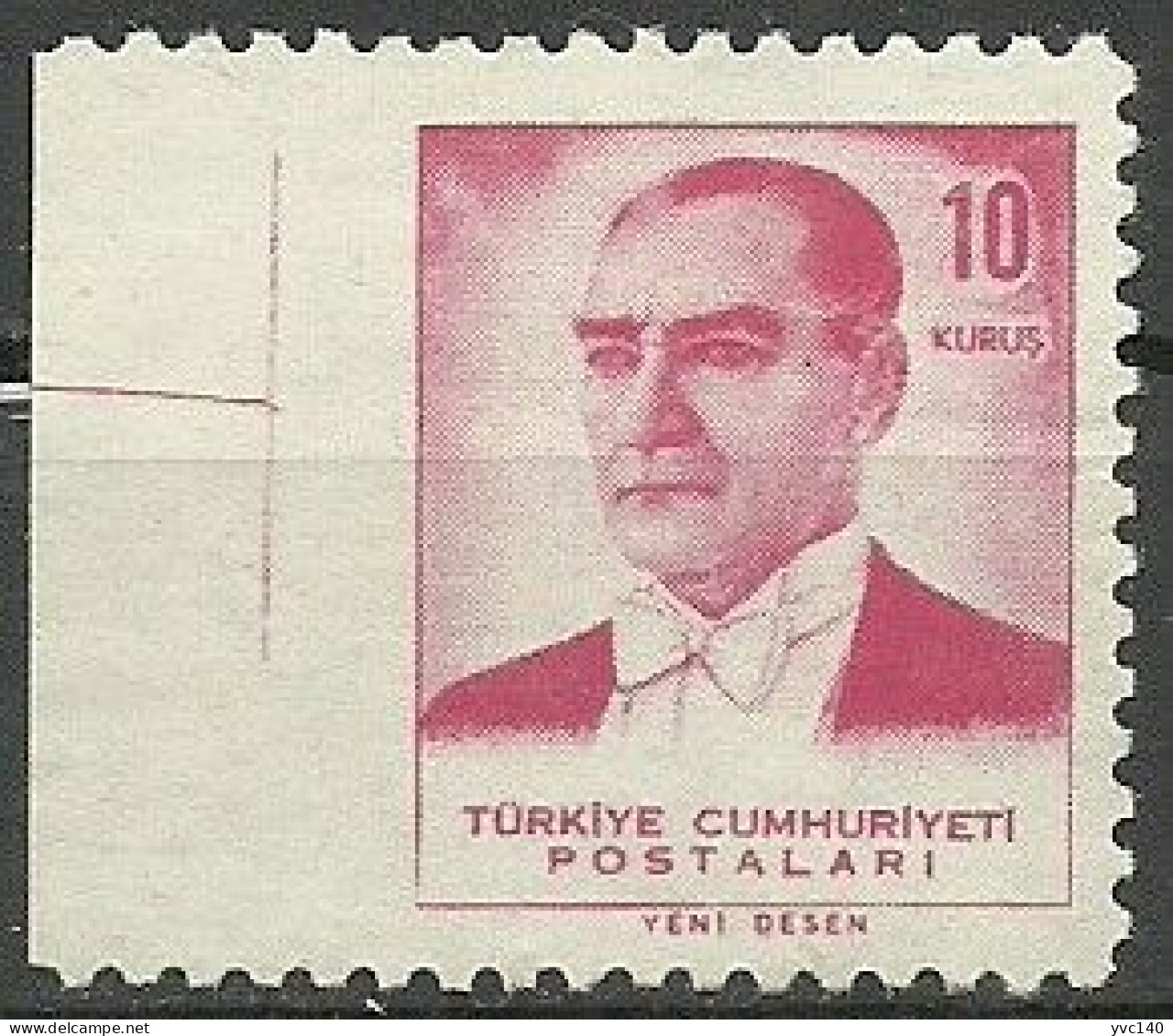 Turkey; 1961 Regular Stamp 10 K. ERROR "Imperf. Edge" - Neufs