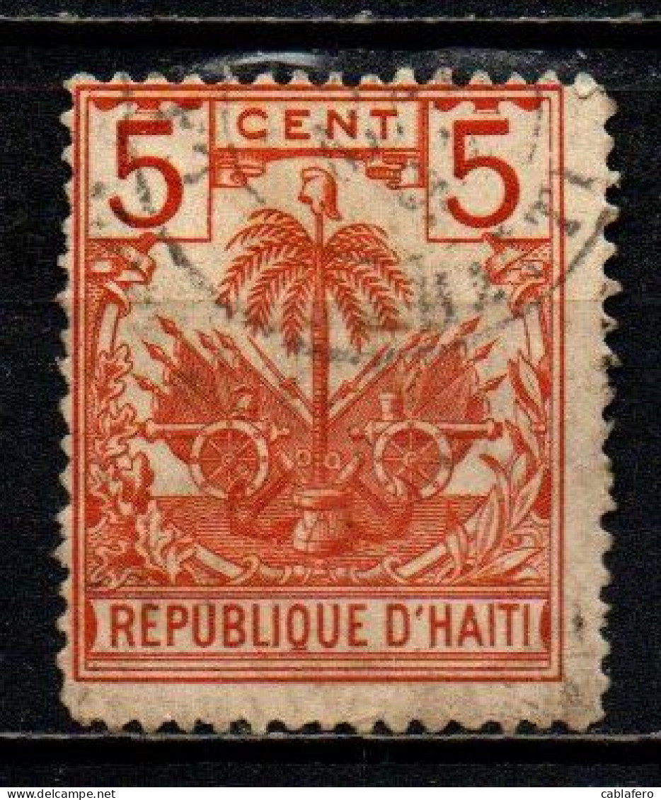 HAITI - 1892 -  STEMMA CON FOGLIE CADENTI - USATO - Haiti