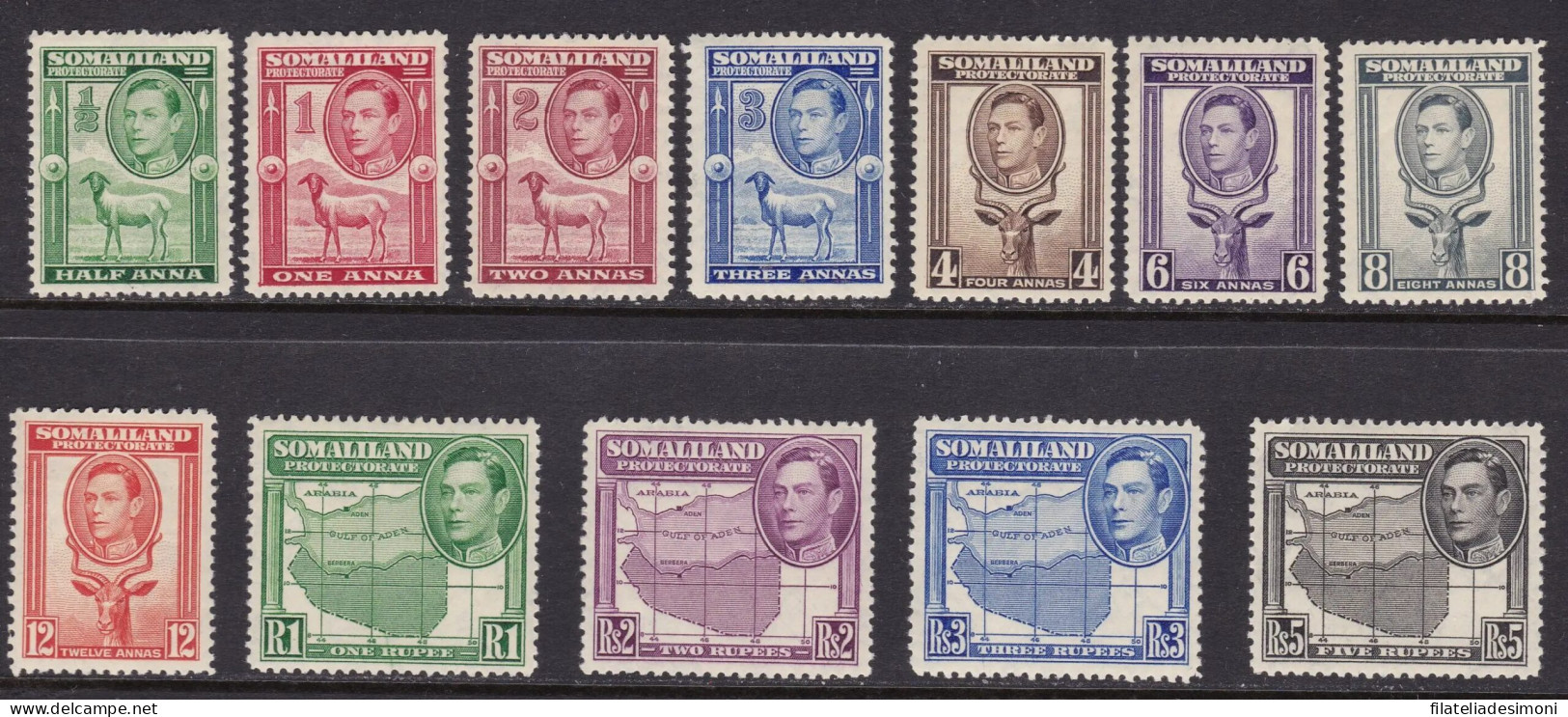 1938 Somaliland - Stanley Gibbons N. 93-104 - Serie Di 12 Valori - MNH** - Autres & Non Classés