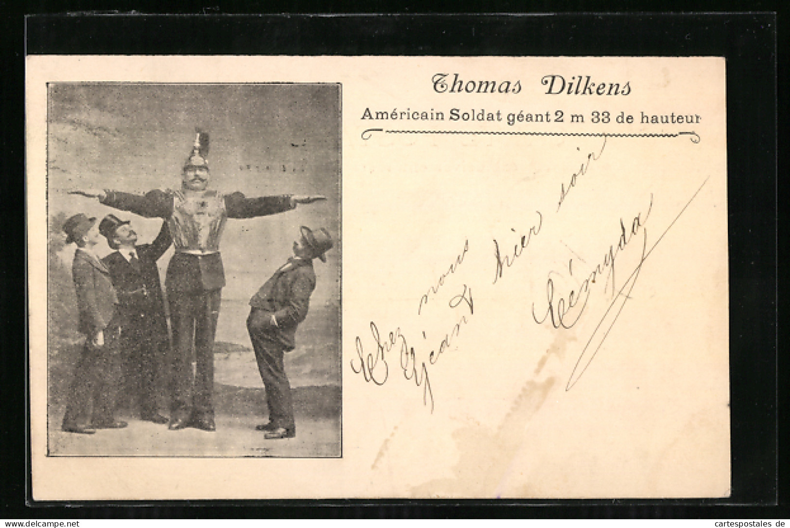AK Thomas Dilkens, Riesiger Amerikanischer Soldat In Uniform, 2,33m Gross  - Autres & Non Classés