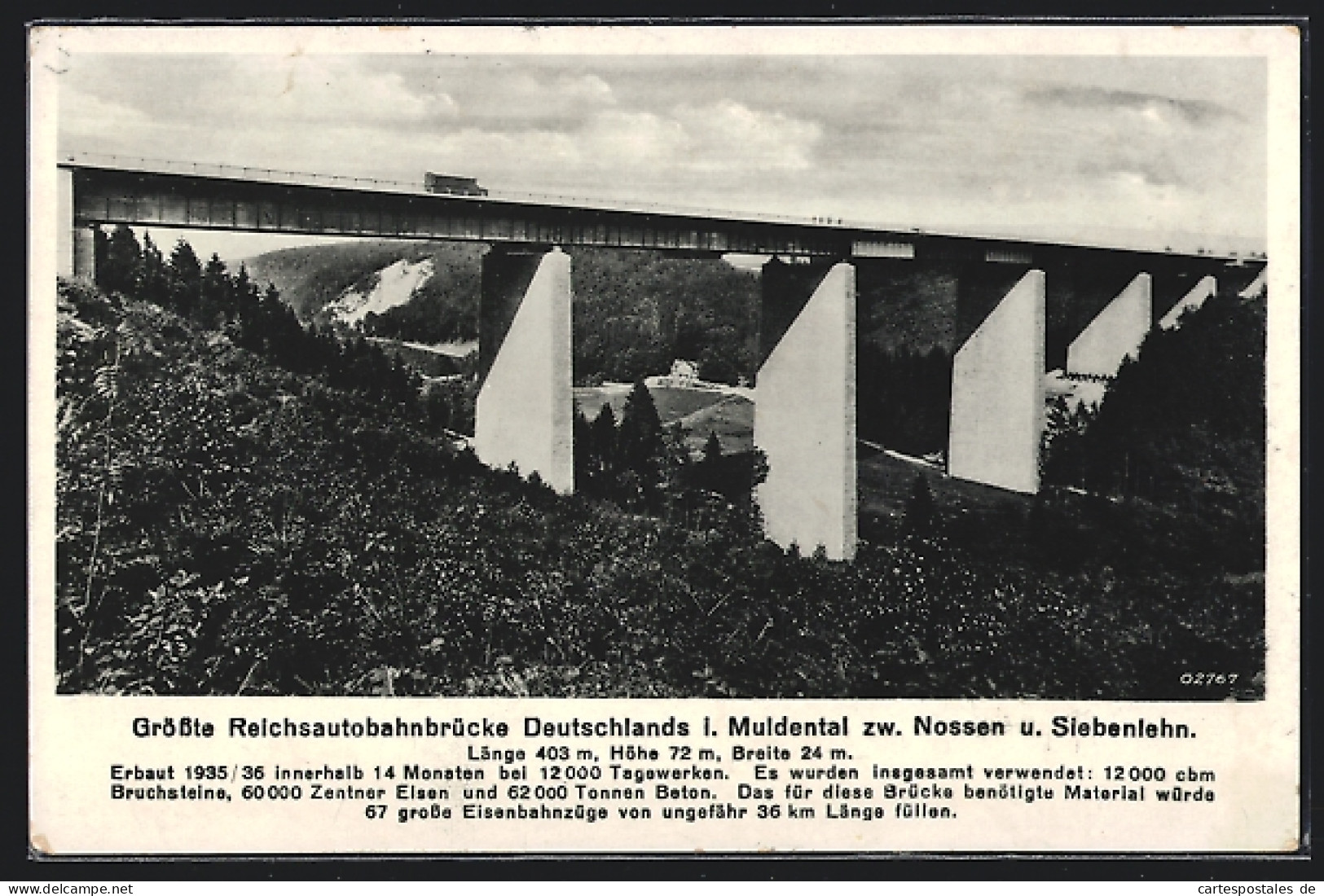 AK Grösste Reichsautobahnbrücke Deutschlands I. Muldental  - Other & Unclassified