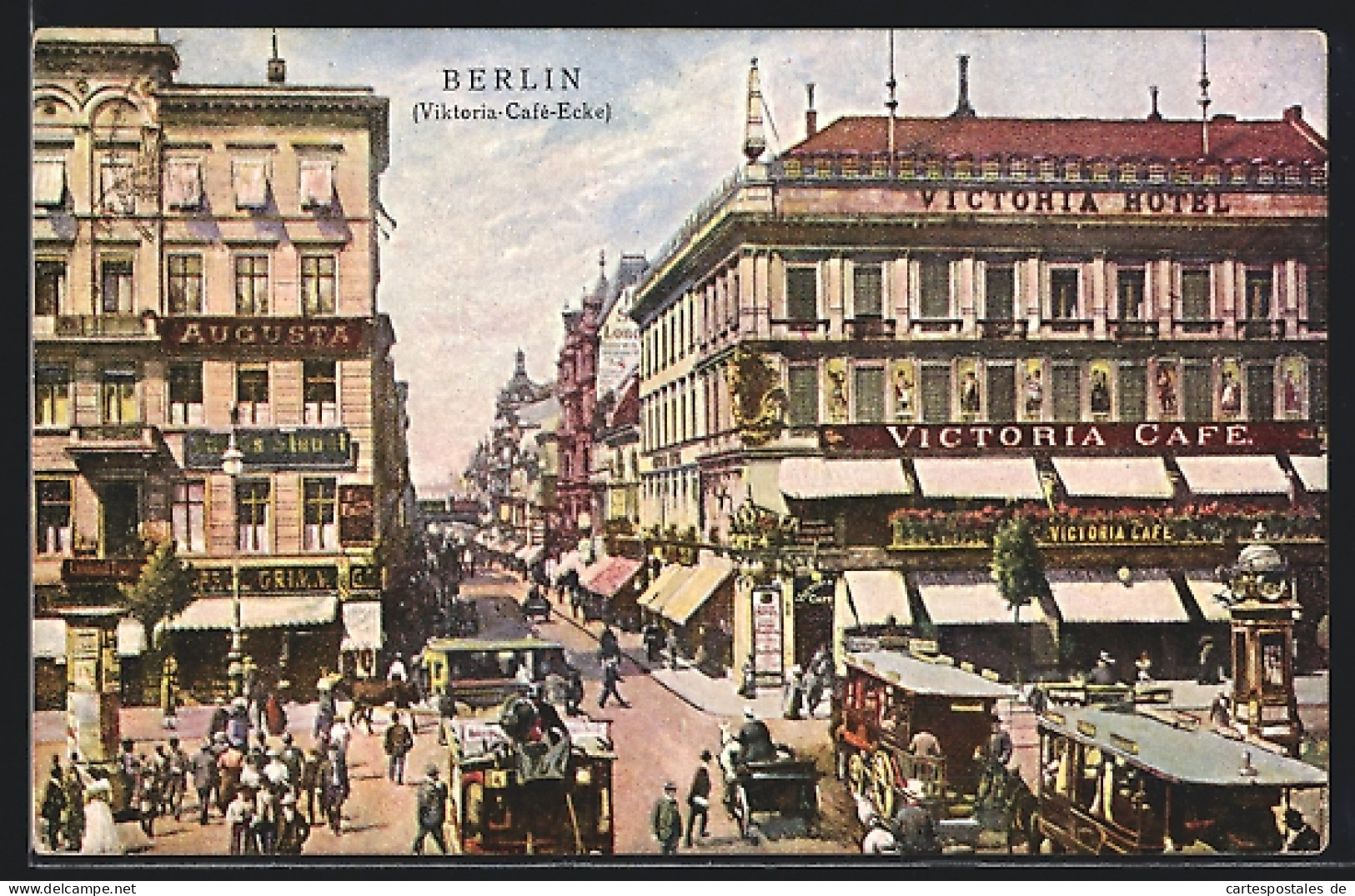 AK Berlin, Unter Den Linden, Blick In Die Friedrichstrasse, Victoria Café  - Mitte