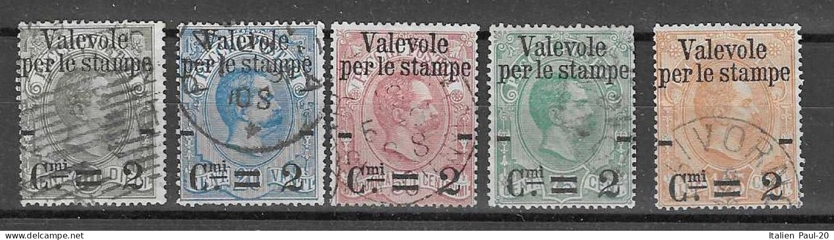 Italien - Selt./gest. Lot Zeitungsmarken Aus 1890 - Michel 61/65! - Used