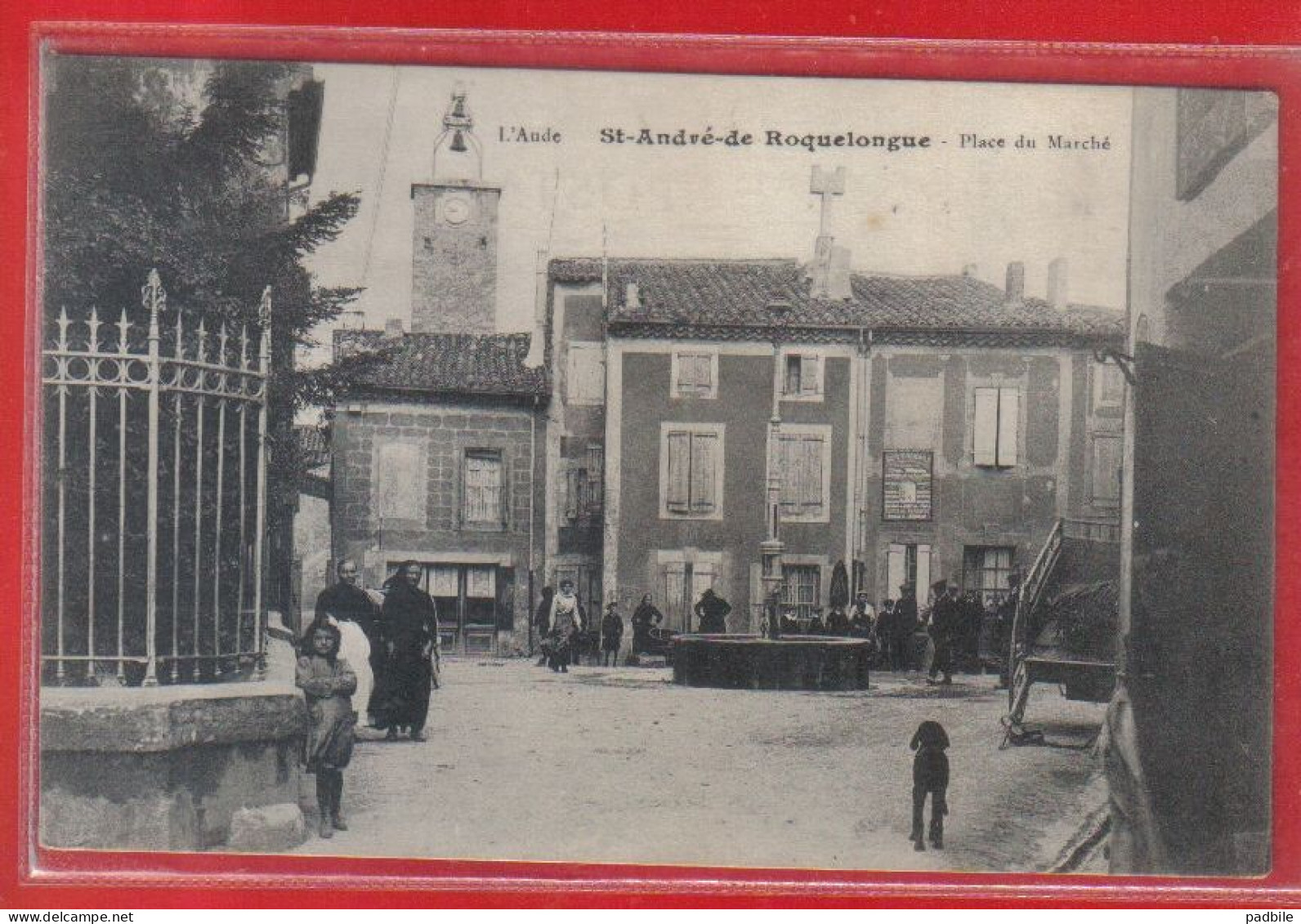 Carte Postale 11. Saint-André-de-Roquelongue  Place Du Marché  Très Beau Plan - Autres & Non Classés