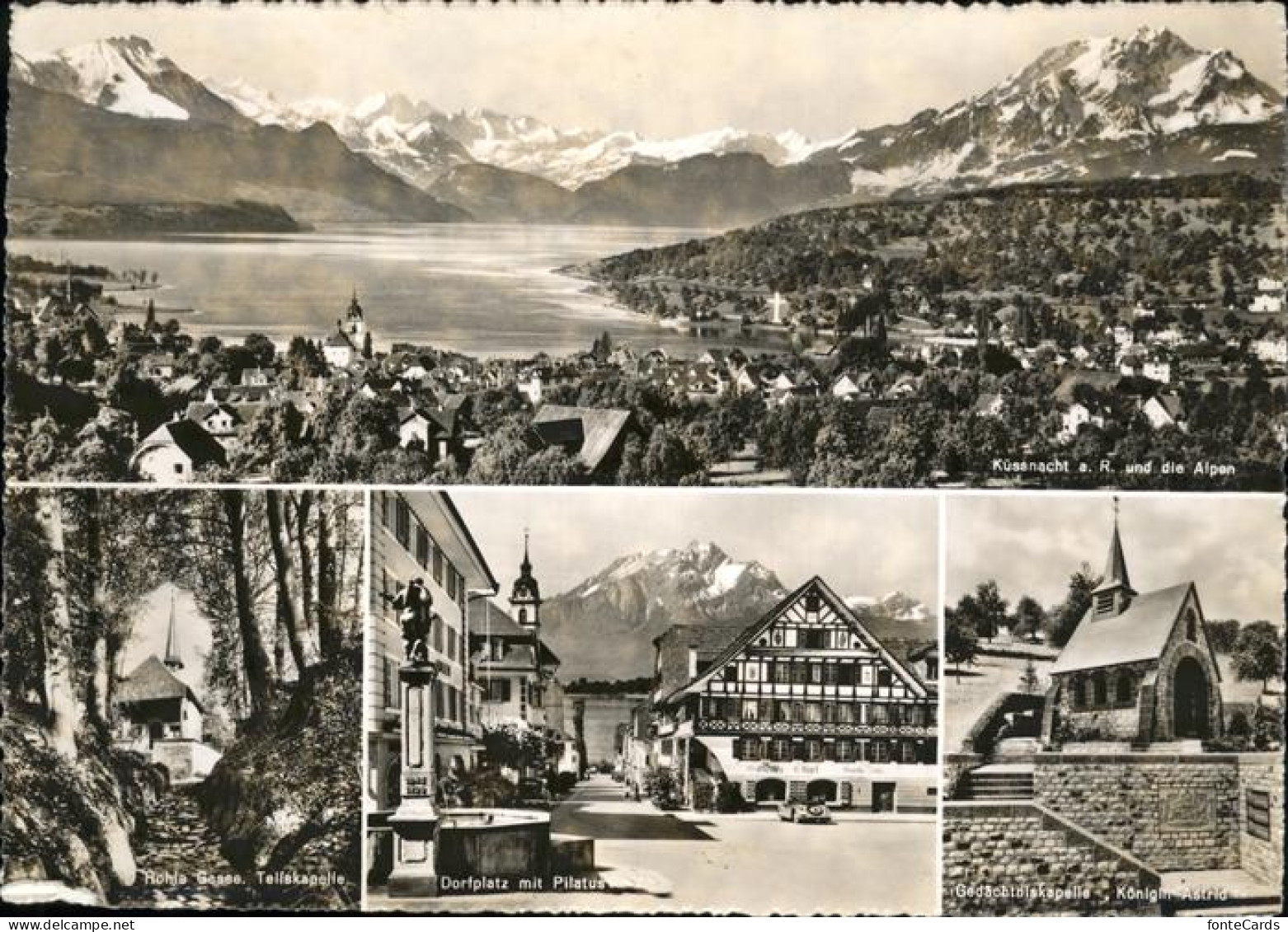 11071975 Kuessnacht Hohe Gasse Tellskapelle Dorfplatz Pilatus Alpen Gedaechtnisk - Autres & Non Classés